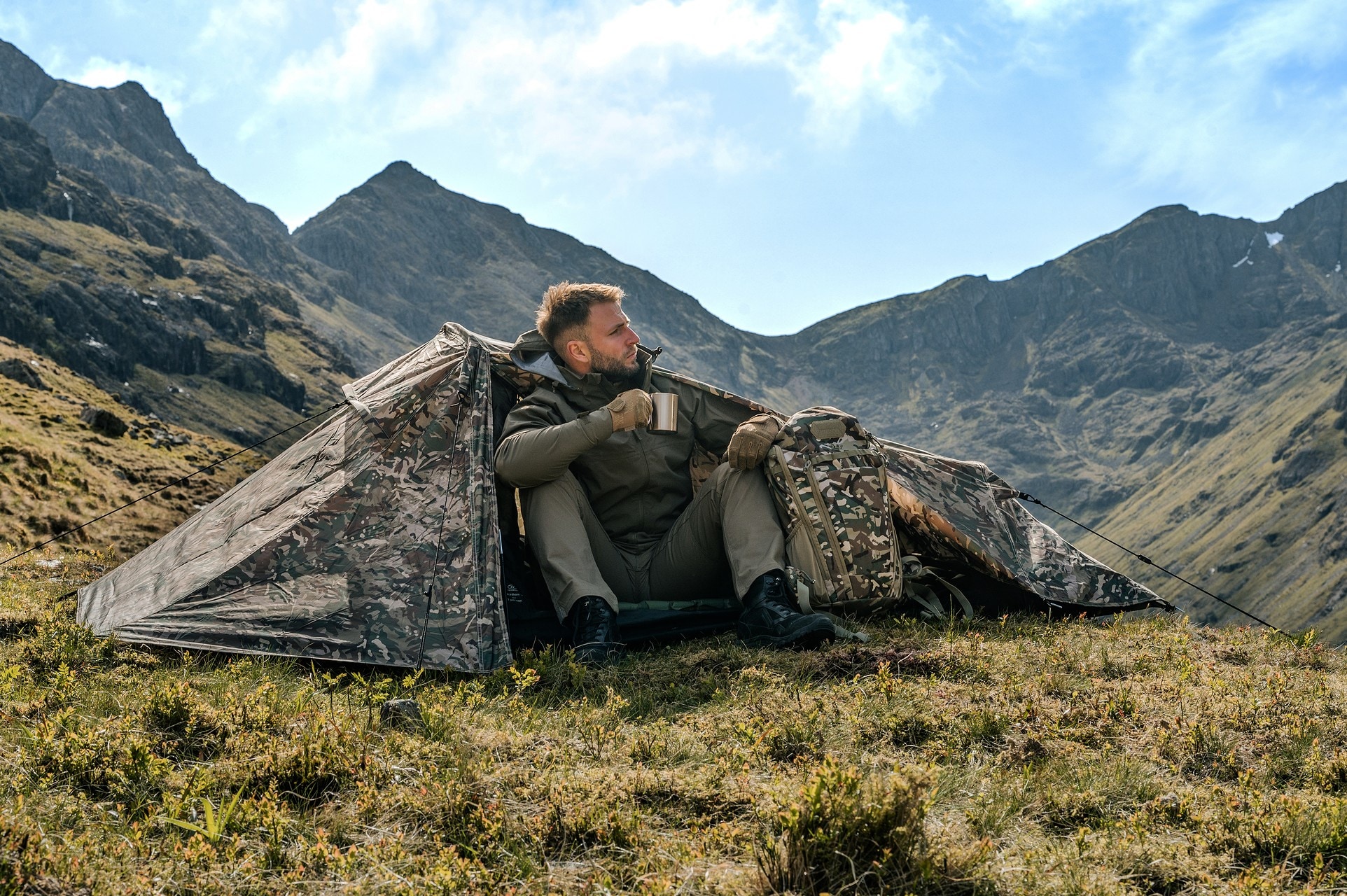 Намет 1-місний Highlander Forces Blackthorn Gen. 2 - Arid MC Camo