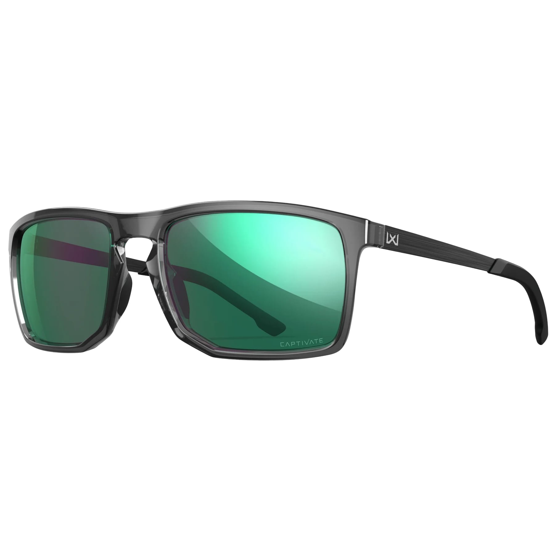 Okulary taktyczne Wiley X Axe - Captivate Polarized Green Mirror/Gloss Crystal Grey