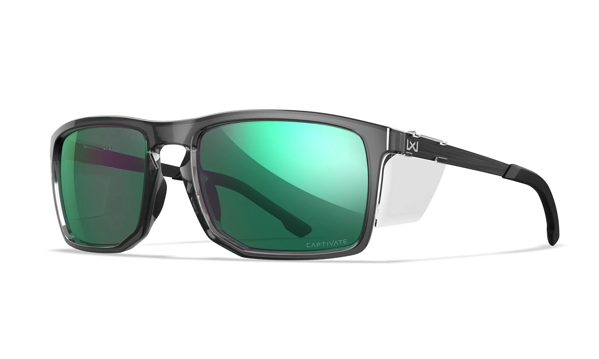 Okulary taktyczne Wiley X Axe - Captivate Polarized Green Mirror/Gloss Crystal Grey