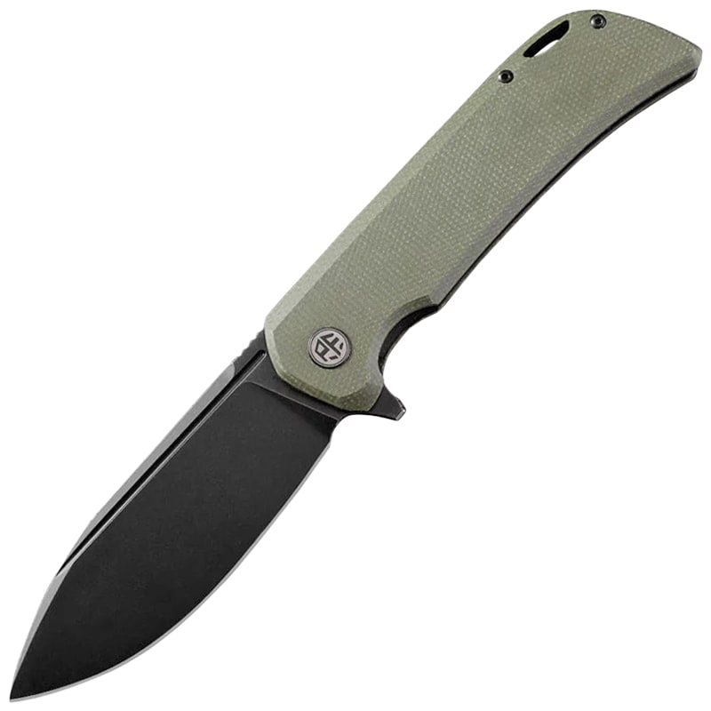 Nóż składany Petrified Fish Tunny PF-B05 - Black Stonewash/Green Micarta