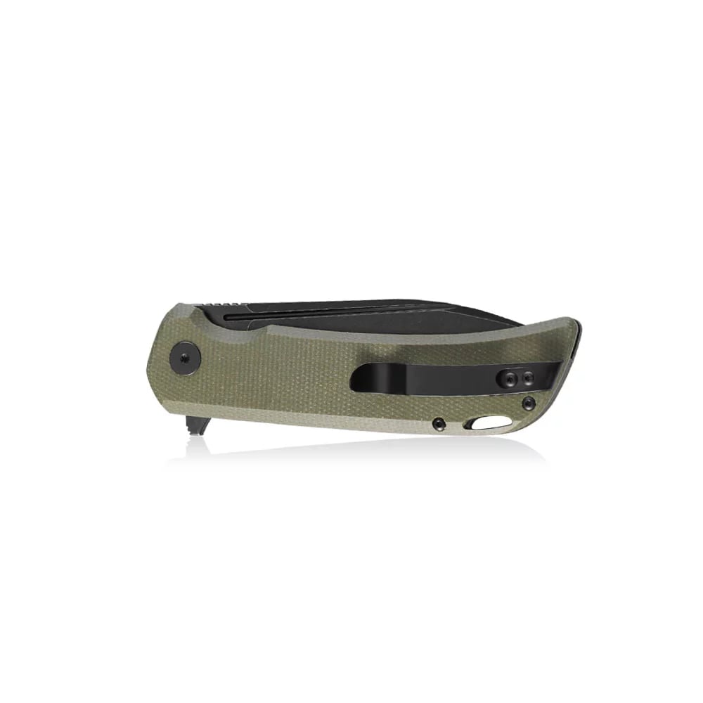 Nóż składany Petrified Fish Tunny PF-B05 - Black Stonewash/Green Micarta