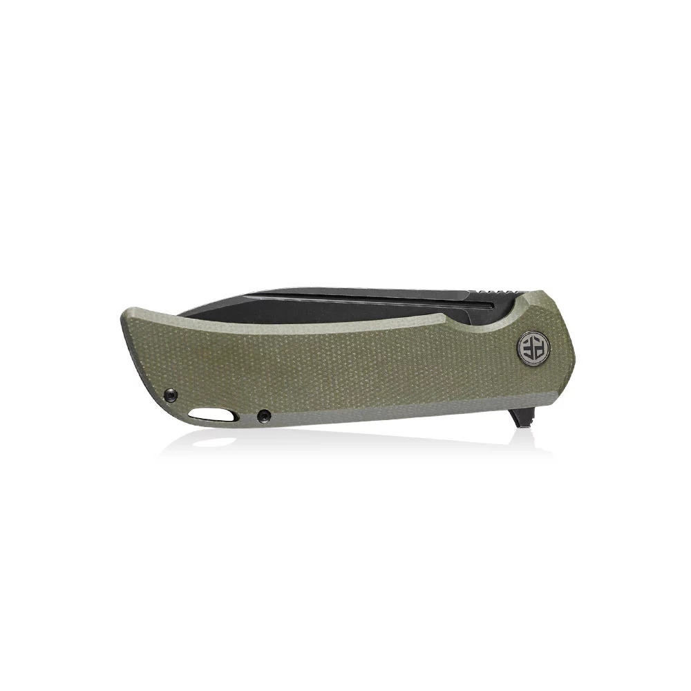 Nóż składany Petrified Fish Tunny PF-B05 - Black Stonewash/Green Micarta