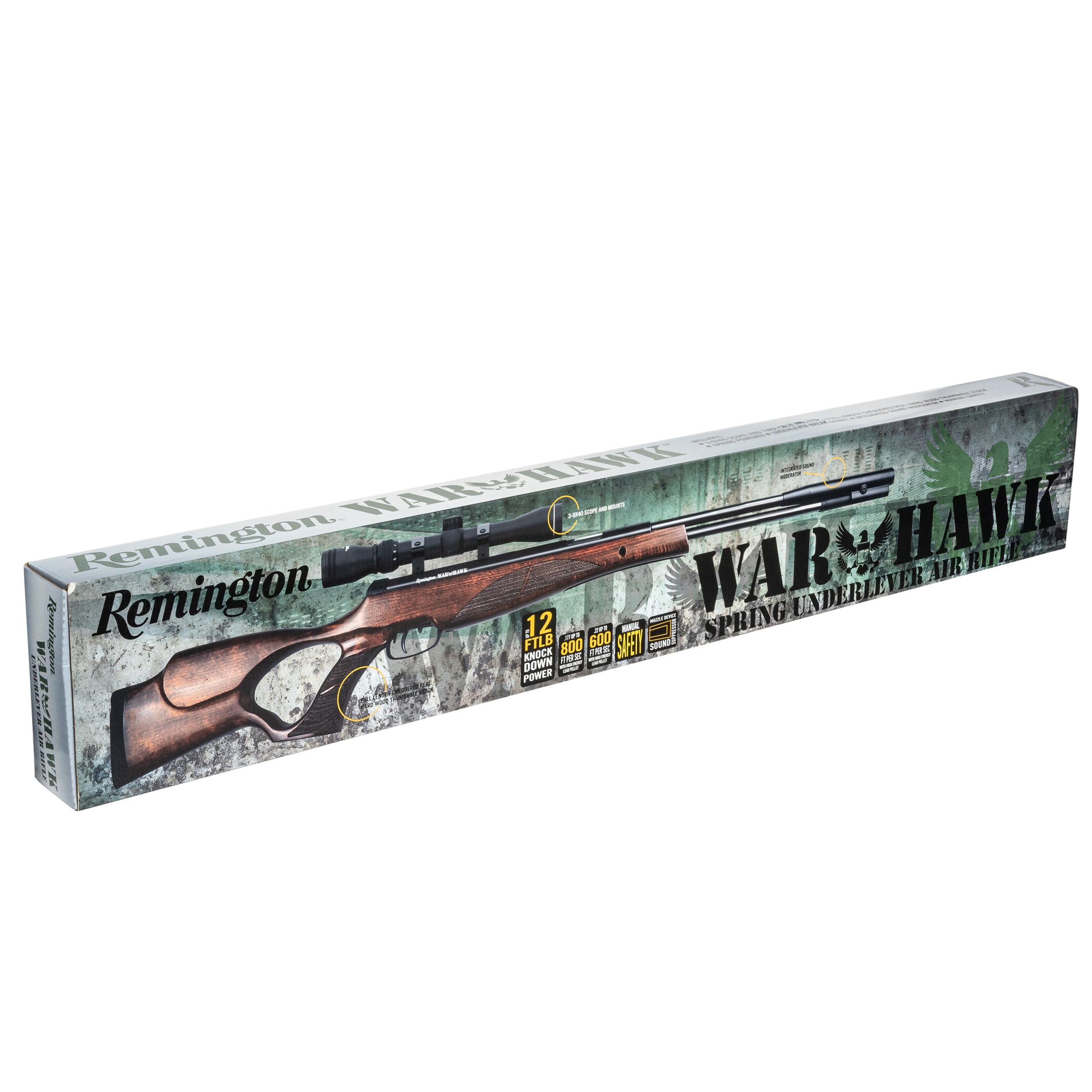 Wiatrówka SMK Remington Warhawk Wood 4,5 mm z lunetą 3-9x40