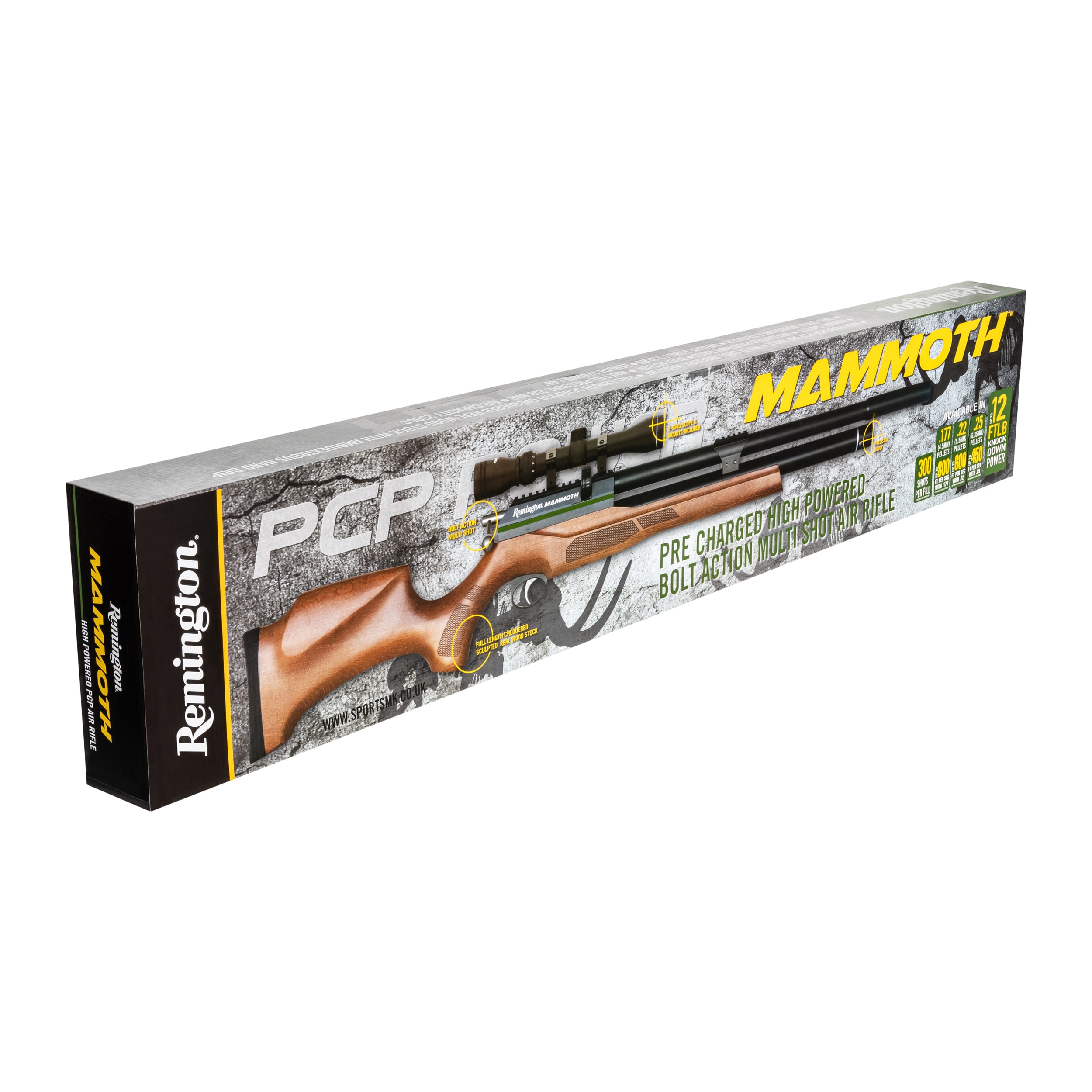 Пневматична гвинтівка Remington Mammoth Wood 4,5 мм з оптичним прицілом 3-9x50