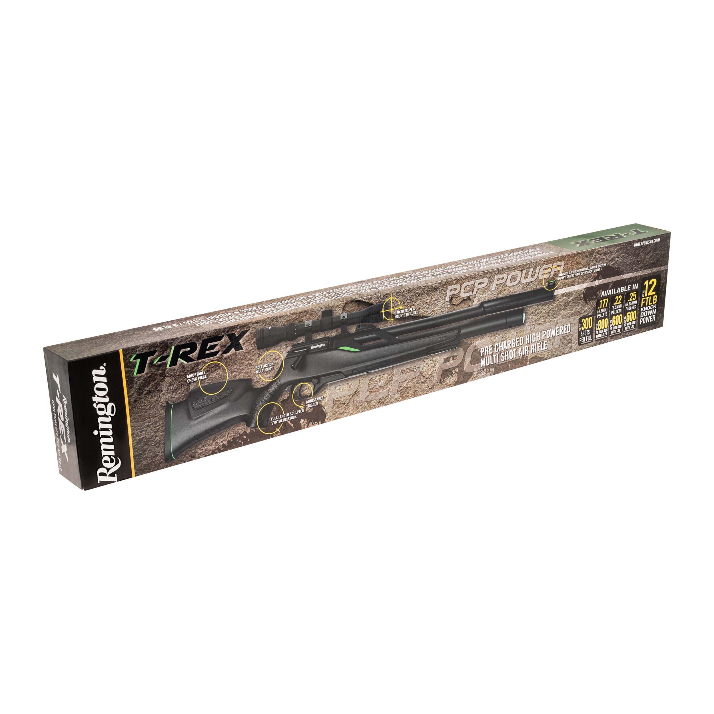 Пневматична гвинтівка Remington T-Rex 4,5 мм з прицілом 3-9x40 - Black