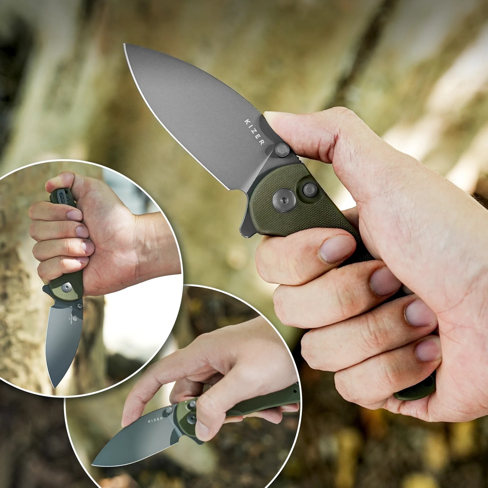 Nóż składany Kizer Mini Grouper - Green