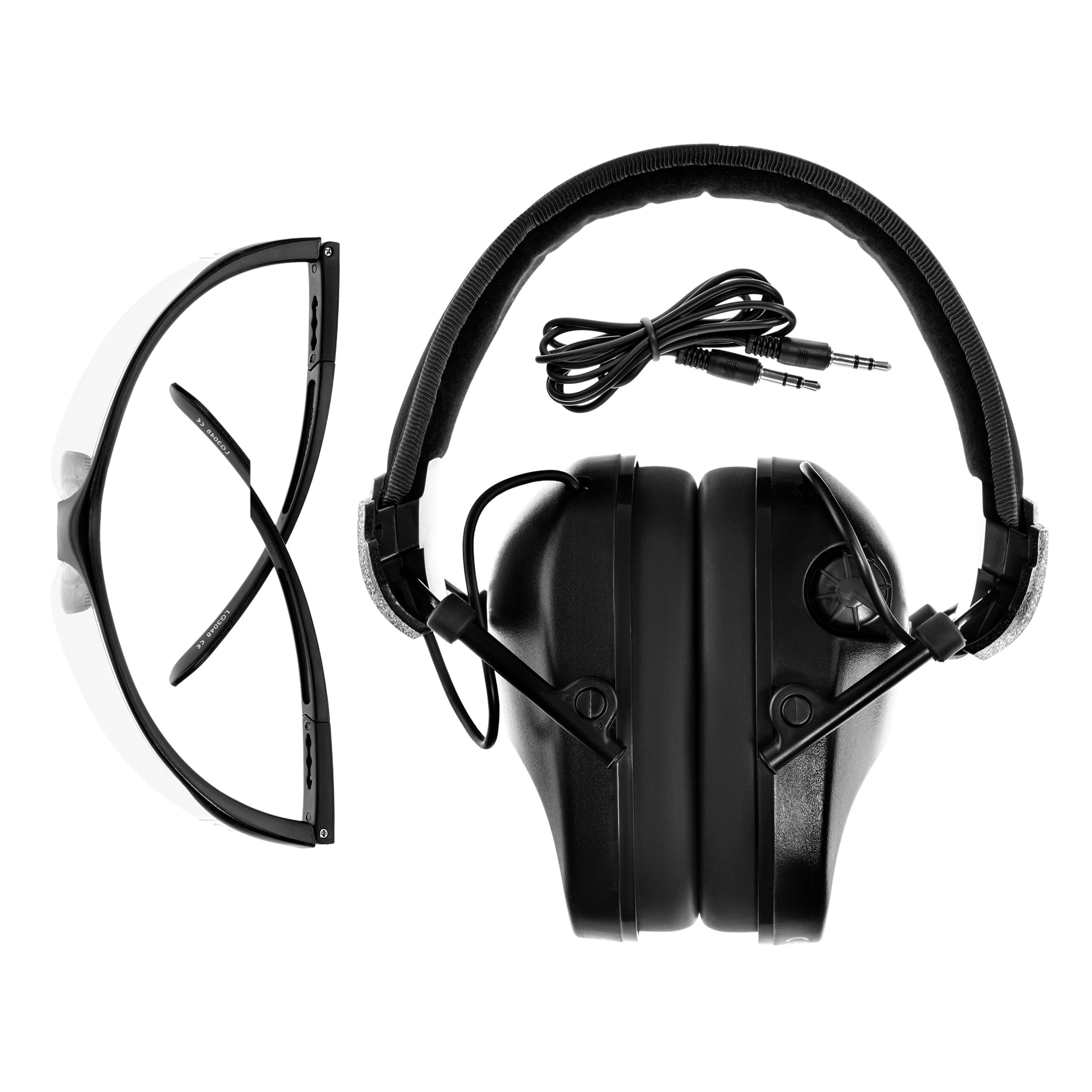 Ochronniki słuchu aktywne RealHunter Active Pro z okularami - Black