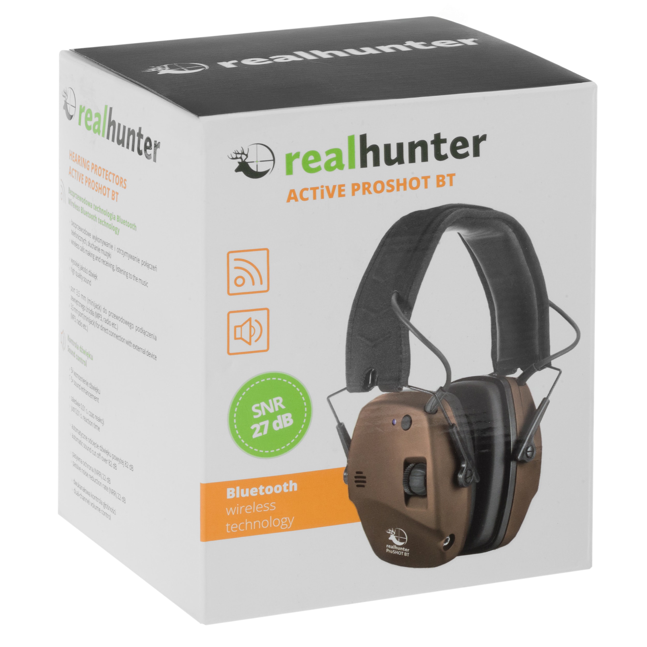 Активні навушники RealHunter Active ProSHOT BT - Коричневі
