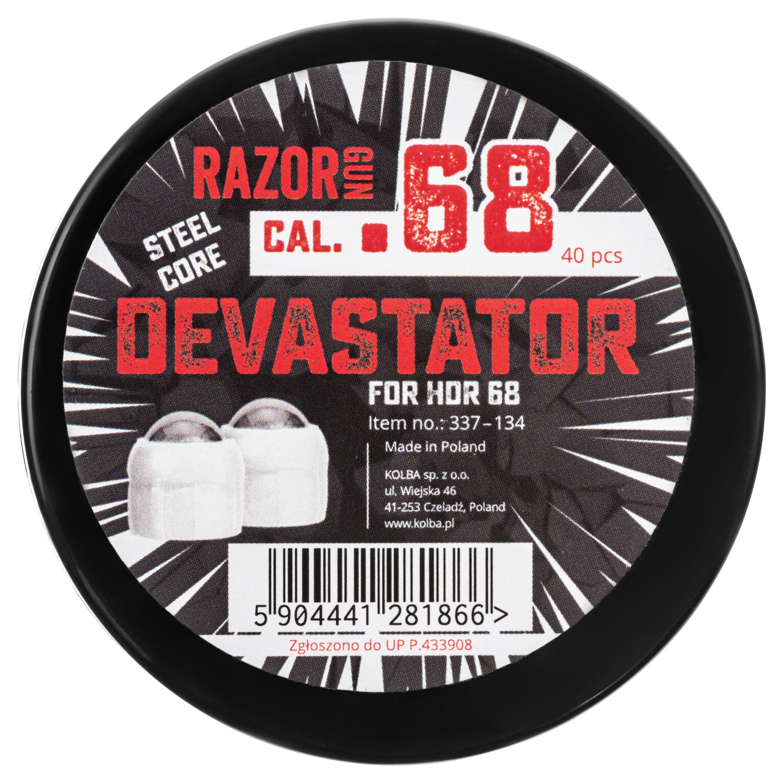 Металеві кулі RAM RazorGun Devastator Steel Core .68 для HDR - 40 шт.
