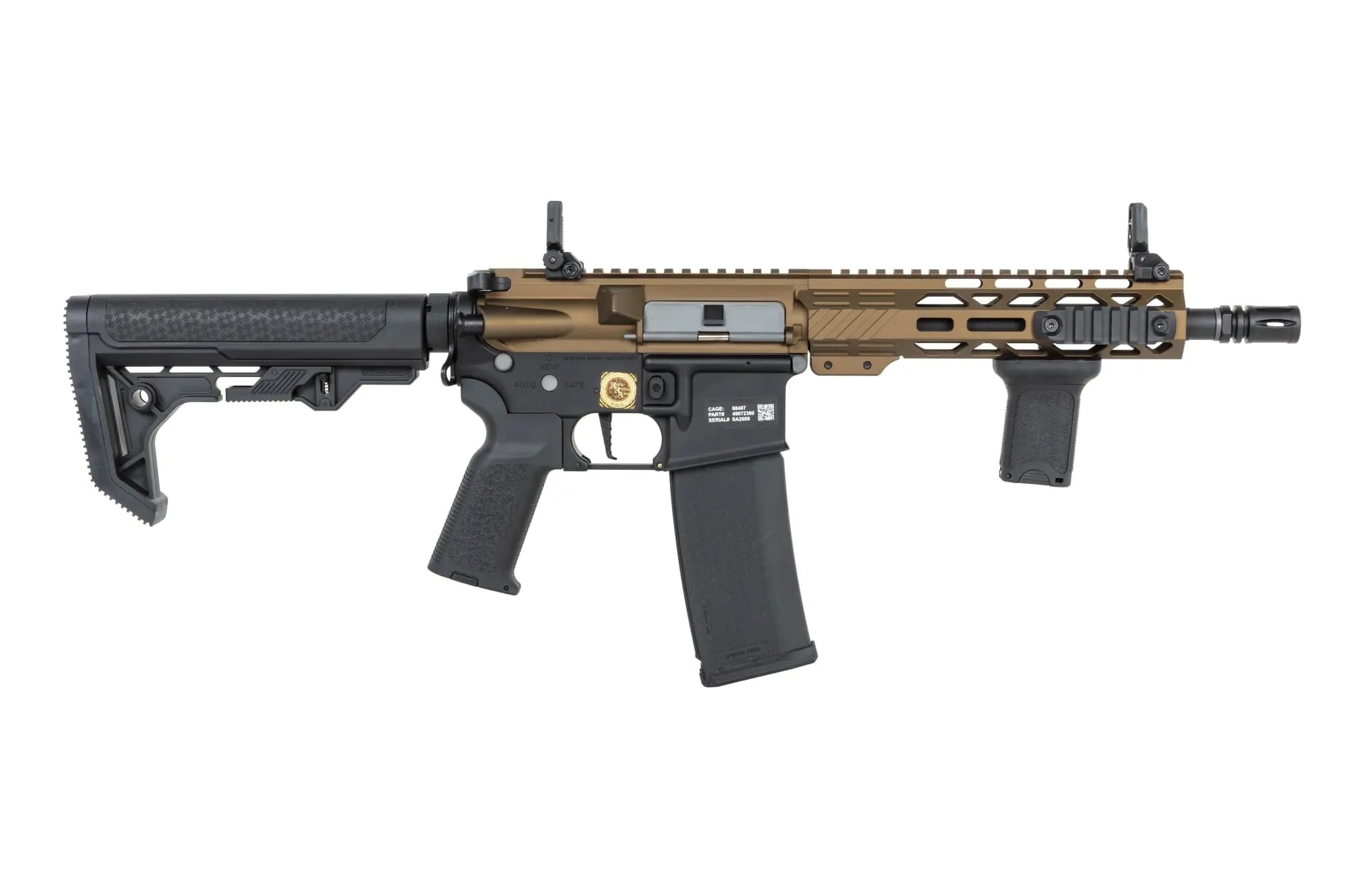 Karabinek szturmowy AEG Specna Arms RRA SA-P25 Prime HAL ETU Light Ops Stock High Torque 22TPA - Half-Tan