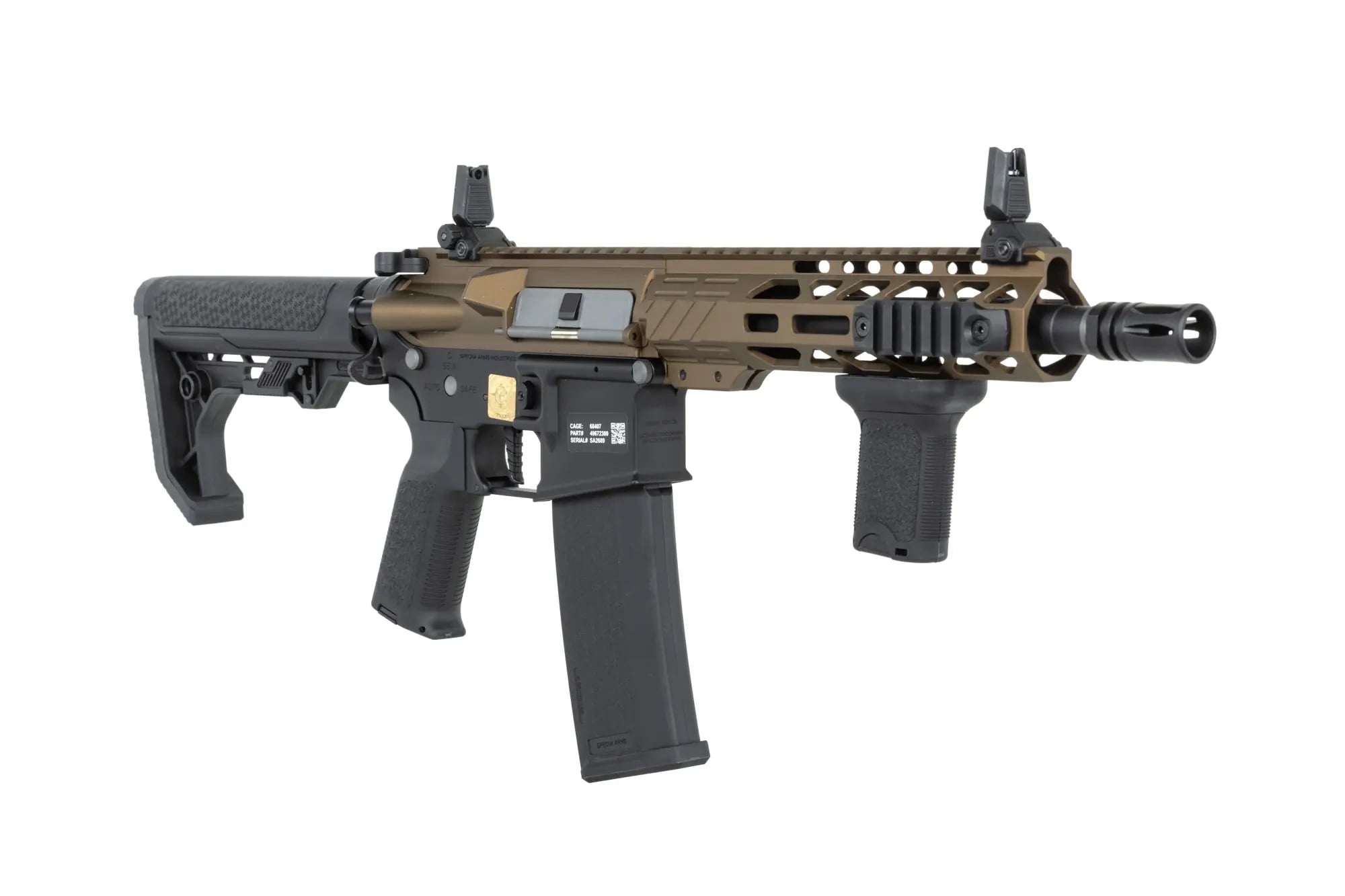 Karabinek szturmowy AEG Specna Arms RRA SA-P25 Prime HAL ETU Light Ops Stock High Torque 22TPA - Half-Tan