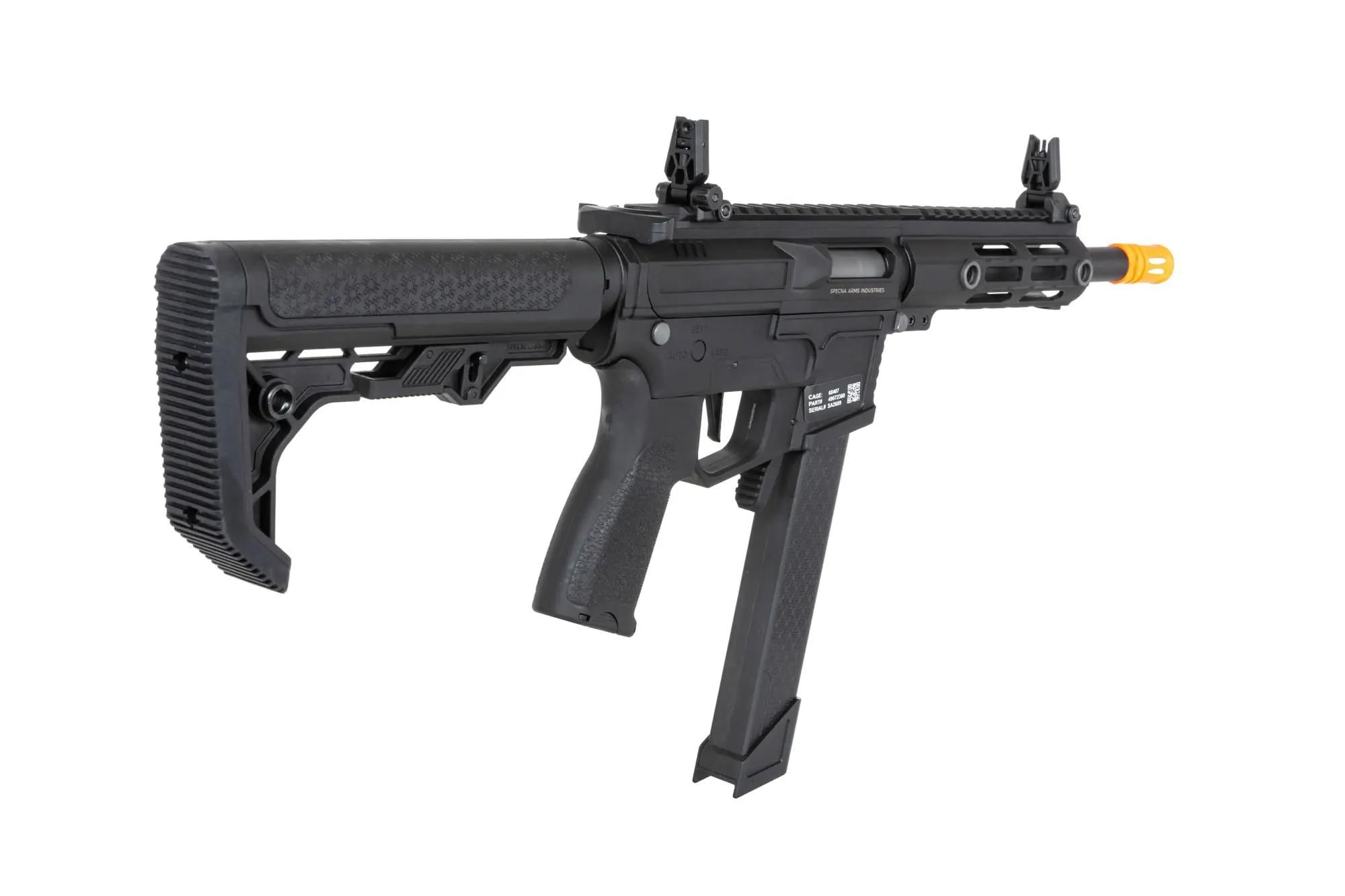 Пістолет-кулемет AEG Specna Arms SA-FX01 Flex HAL ETU з помаранчевим дульним пристроєм - Black