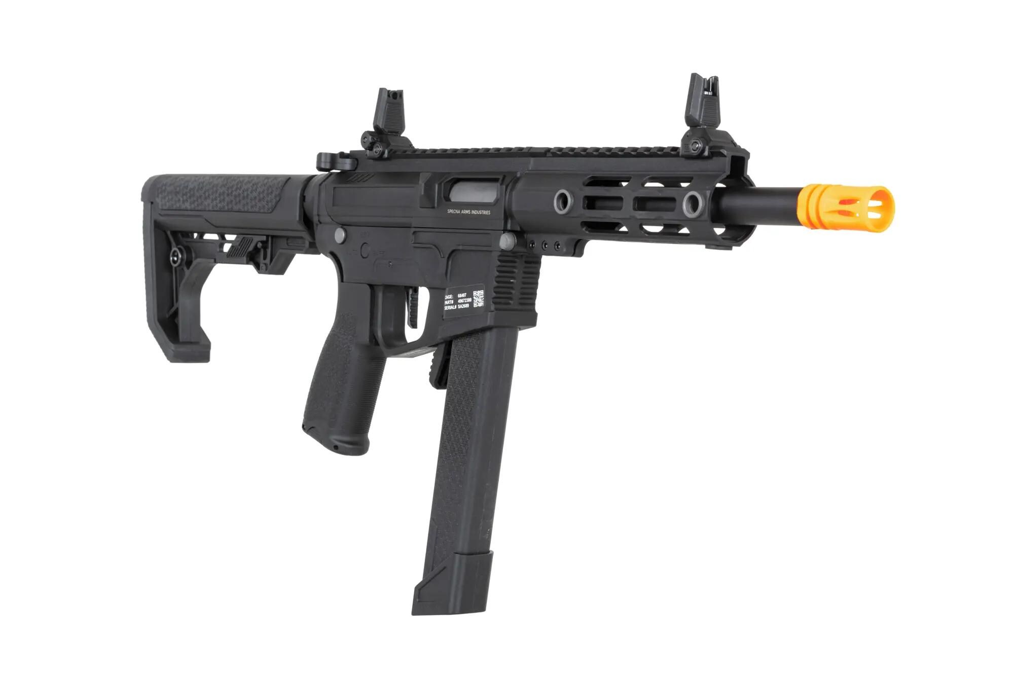 Пістолет-кулемет AEG Specna Arms SA-FX01 Flex HAL ETU з помаранчевим дульним пристроєм - Black