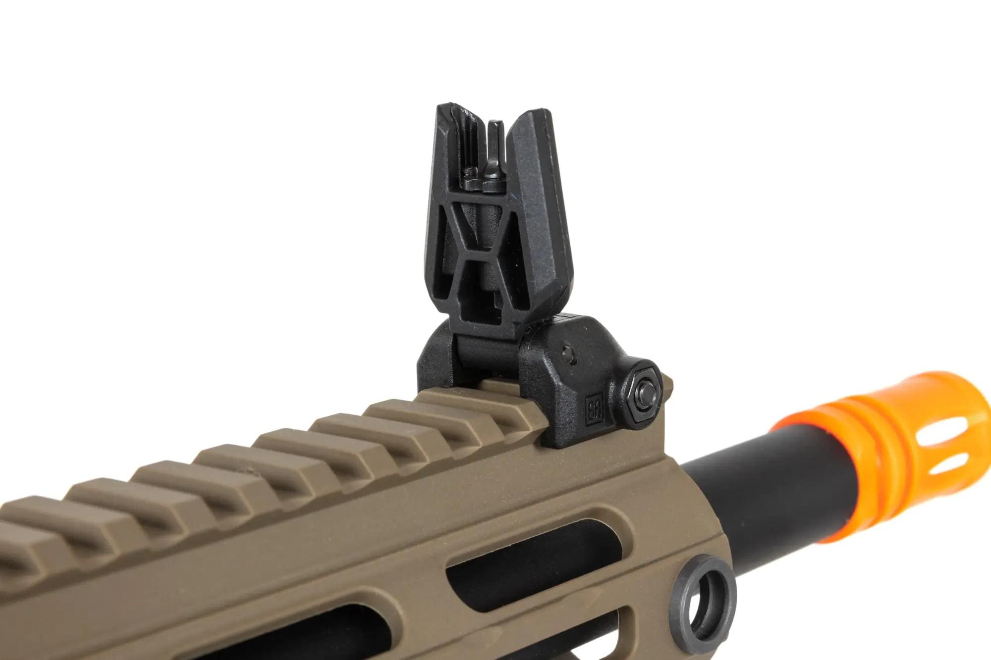 Пістолет-кулемет AEG Specna Arms SA-FX01 Flex HAL ETU з помаранчевим дульним пристроєм - Half-Tan