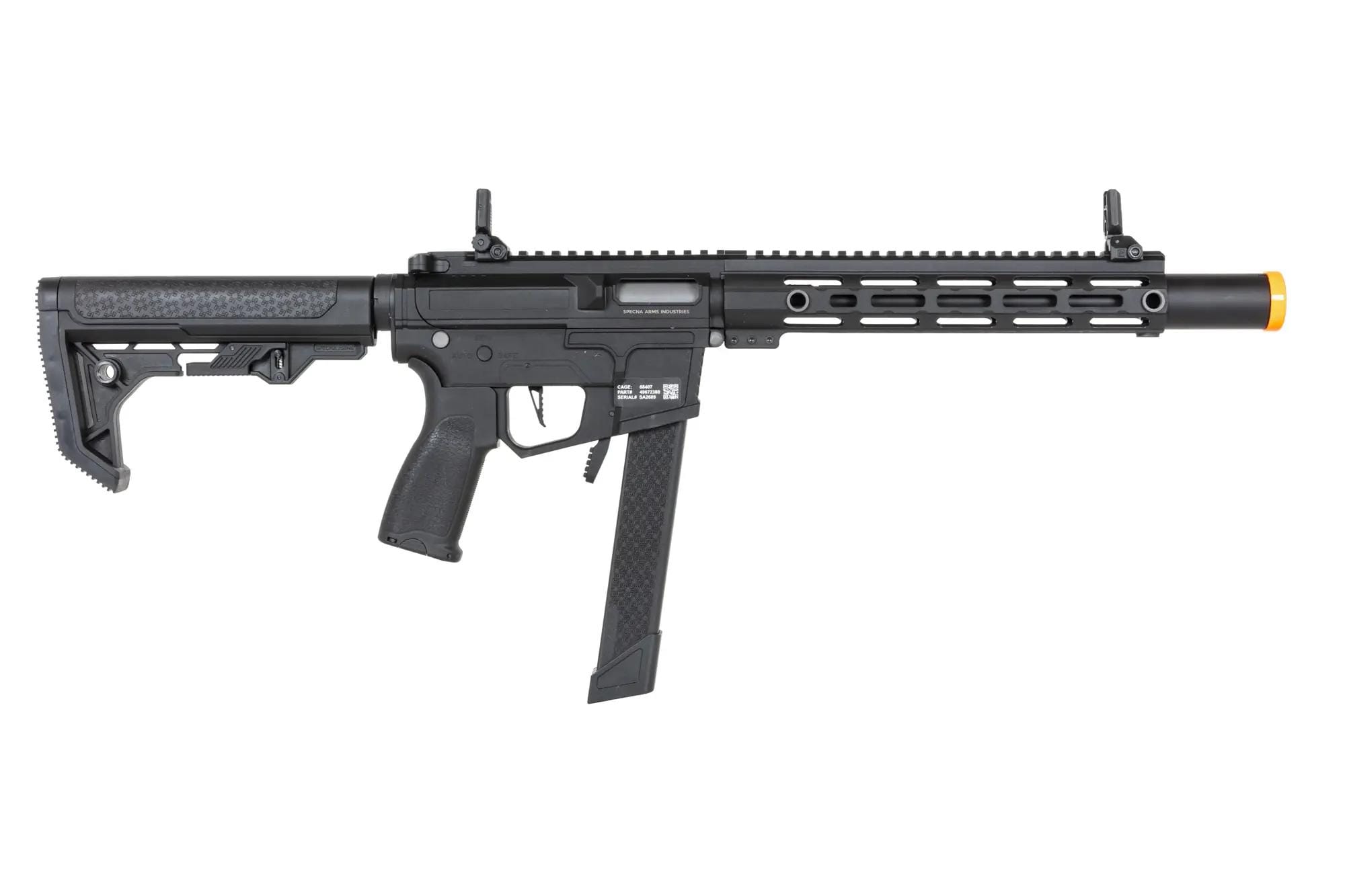 Пістолет-кулемет AEG Specna Arms SA-FX02 Flex HAL ETU з помаранчевим дульним пристроєм - Black