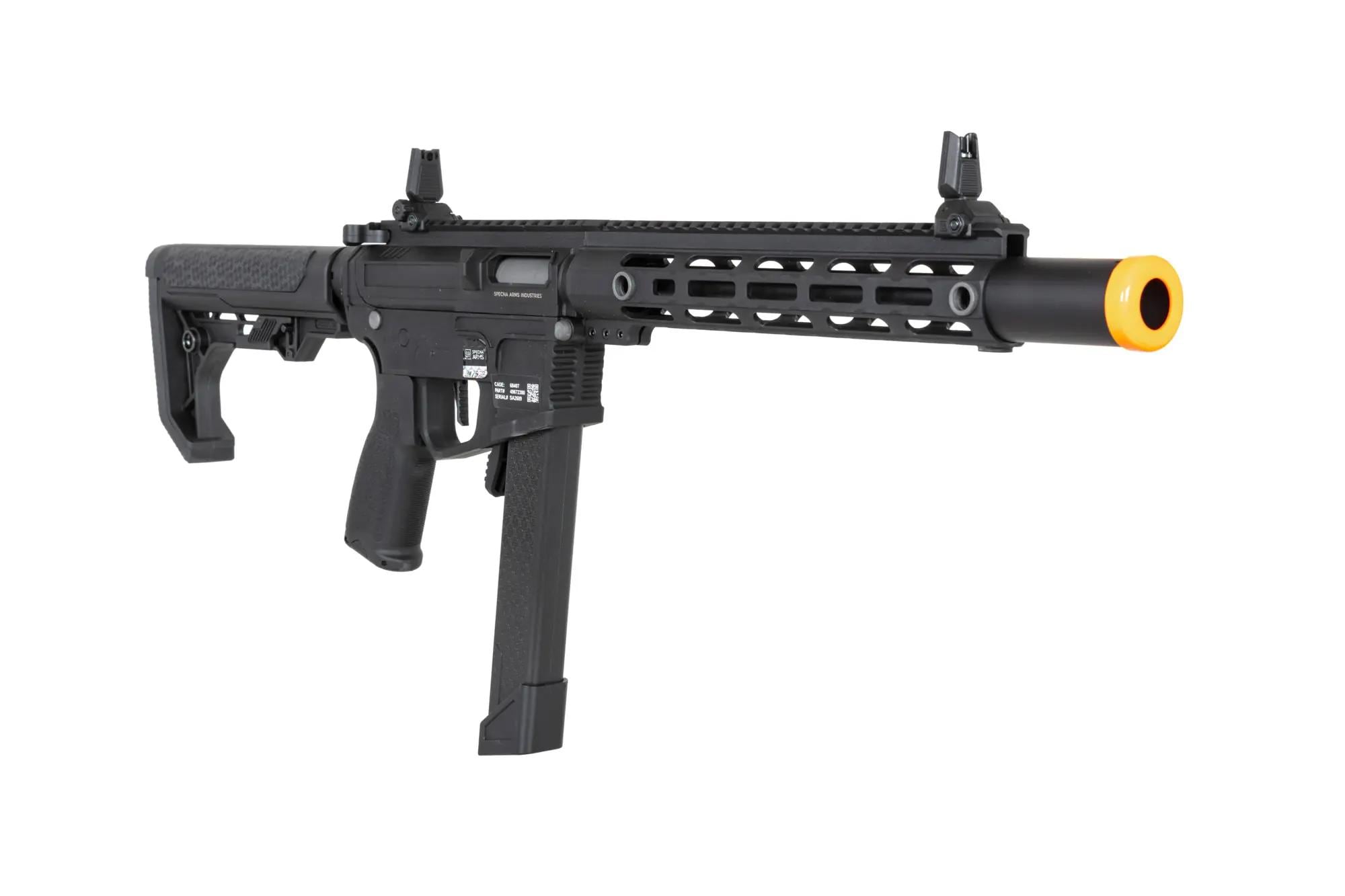 Пістолет-кулемет AEG Specna Arms SA-FX02 Flex HAL ETU з помаранчевим дульним пристроєм - Black