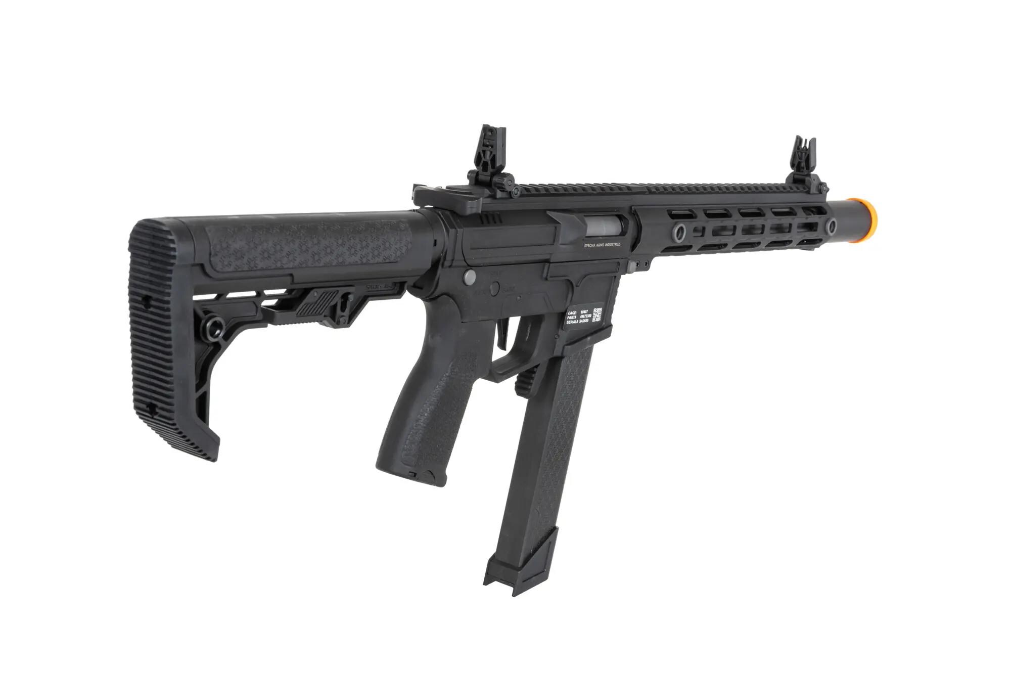 Пістолет-кулемет AEG Specna Arms SA-FX02 Flex HAL ETU з помаранчевим дульним пристроєм - Black