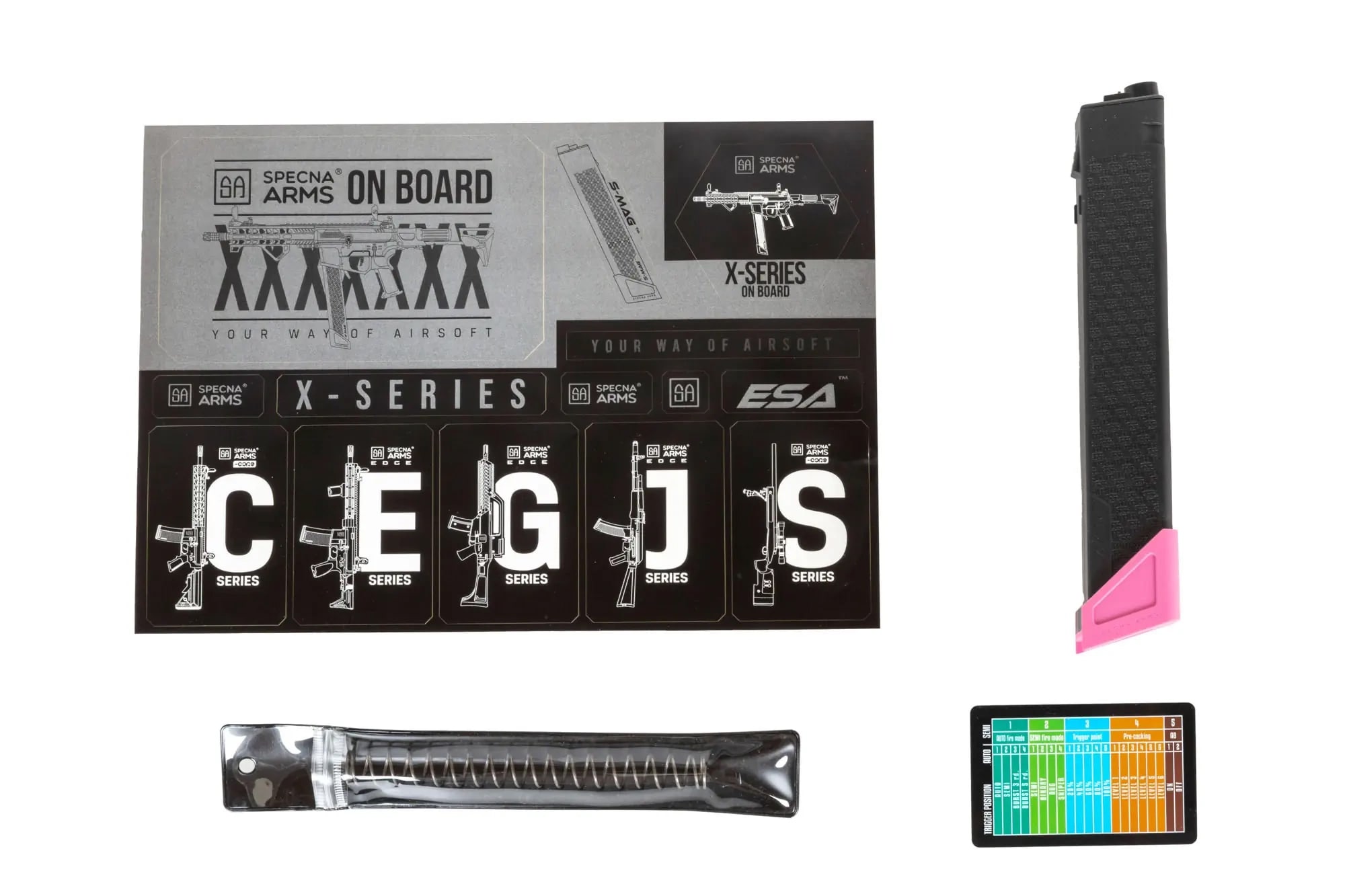 Pistolet maszynowy AEG Specna Arms SA-FX02 Flex HAL ETU z pomarańczowym urządzeniem wylotowym - Pink