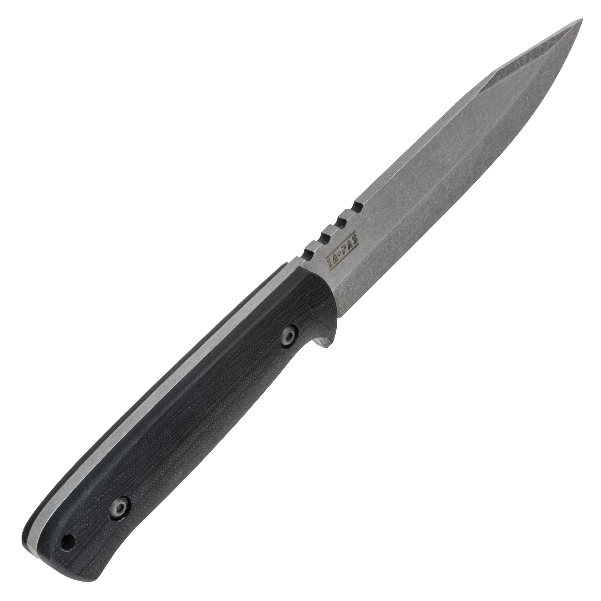 Za-Pas WZ.25 Grom Stonewashed Fixed Blade Knife - Black
