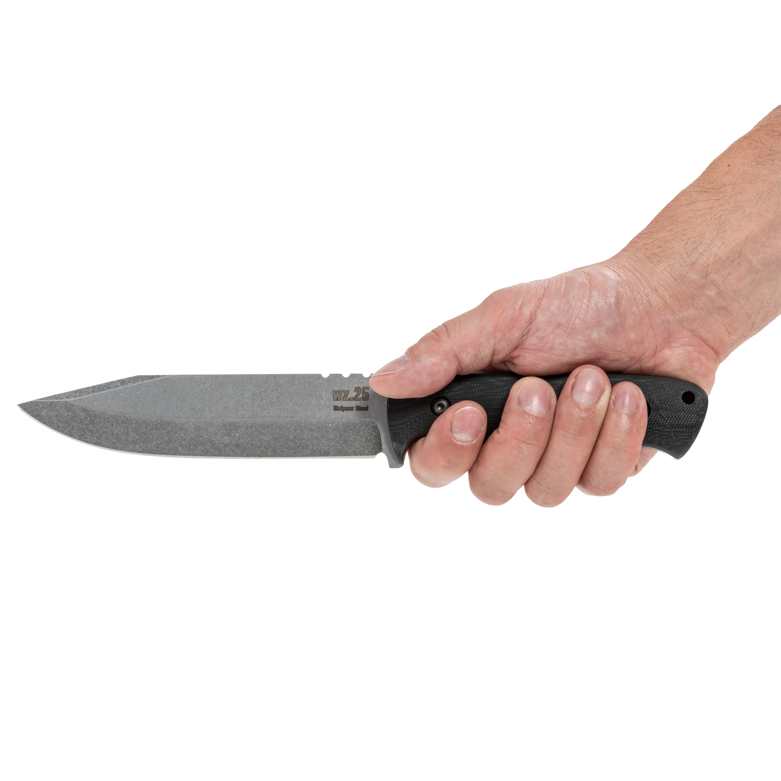 Za-Pas WZ.25 Grom Stonewashed Fixed Blade Knife - Black