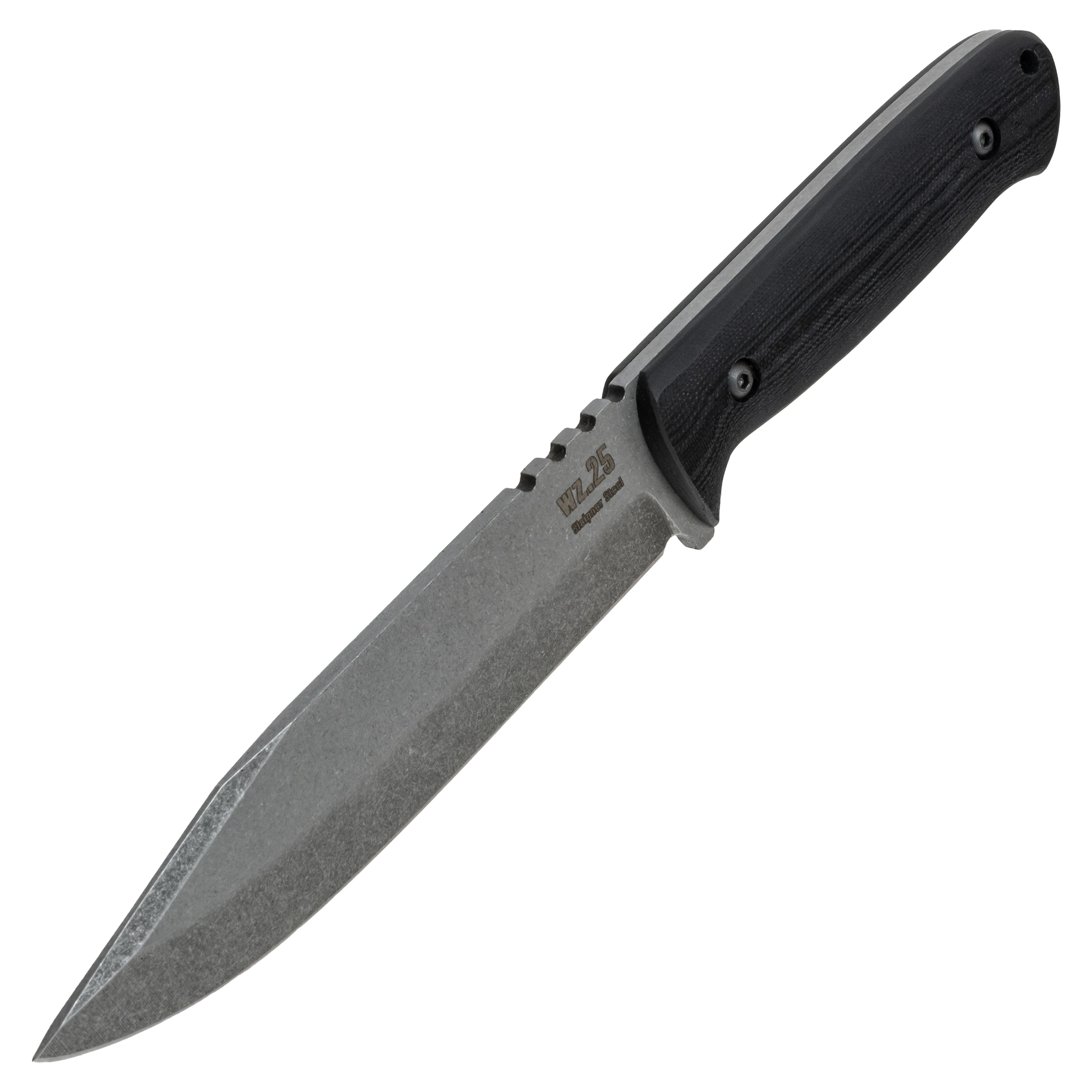 Za-Pas WZ.25 Grom Stonewashed Fixed Blade Knife - Black