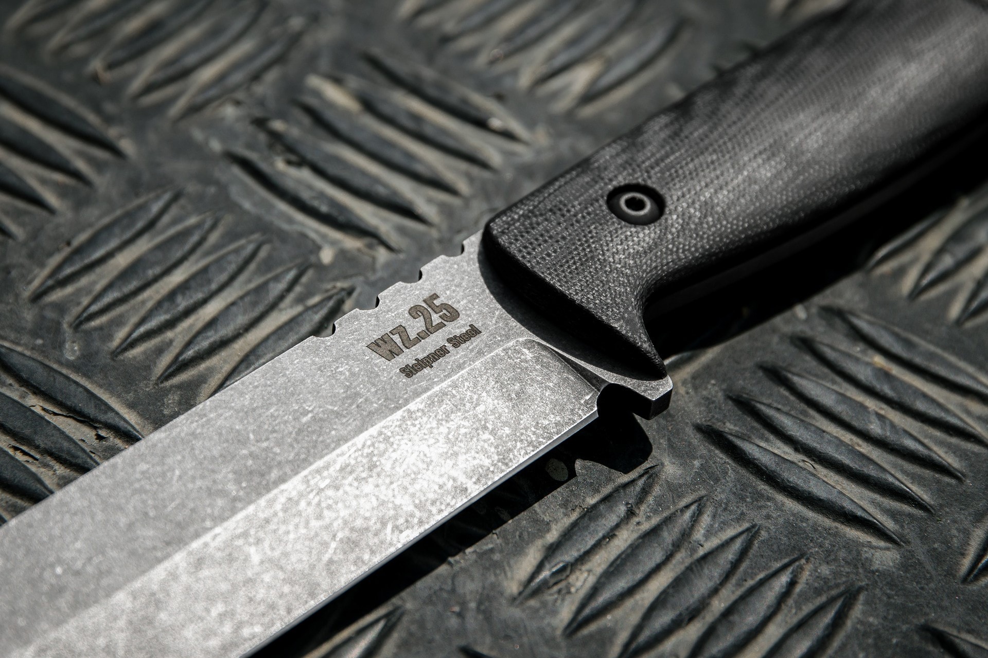 Za-Pas WZ.25 Grom Stonewashed Fixed Blade Knife - Black