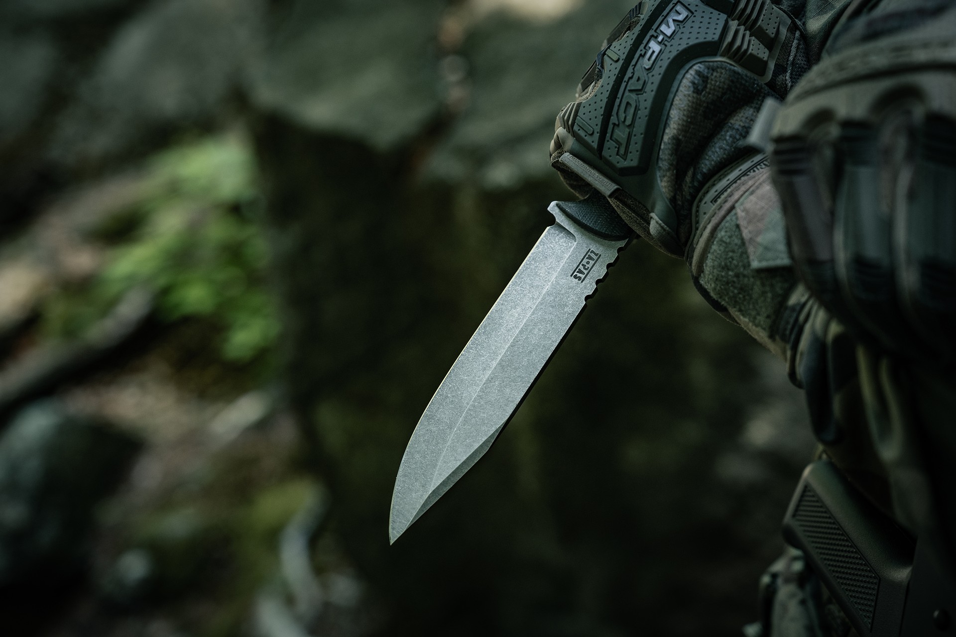 Za-Pas WZ.25 Grom Stonewashed Fixed Blade Knife - Black