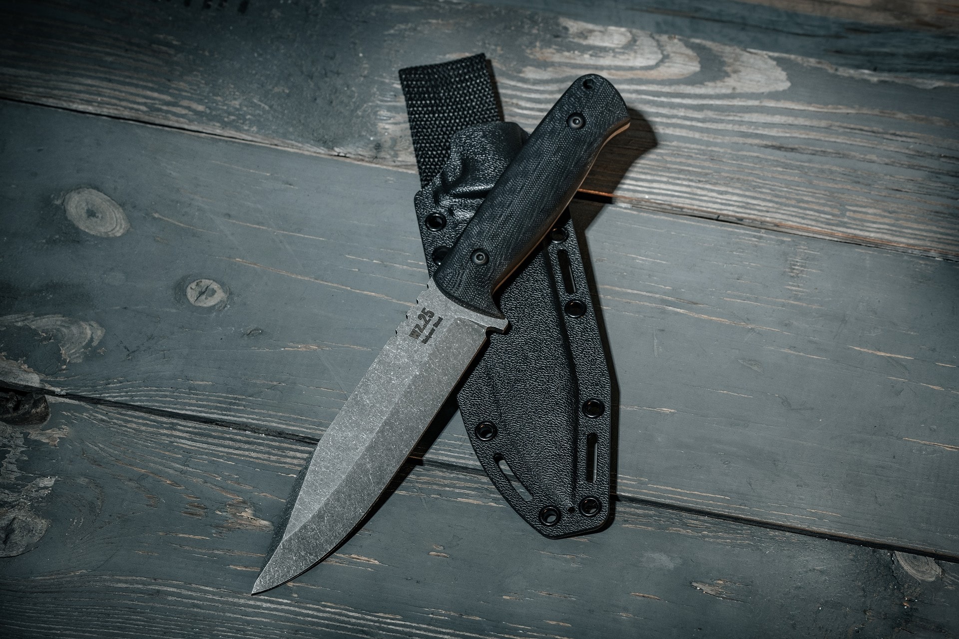 Za-Pas WZ.25 Grom Stonewashed Fixed Blade Knife - Black