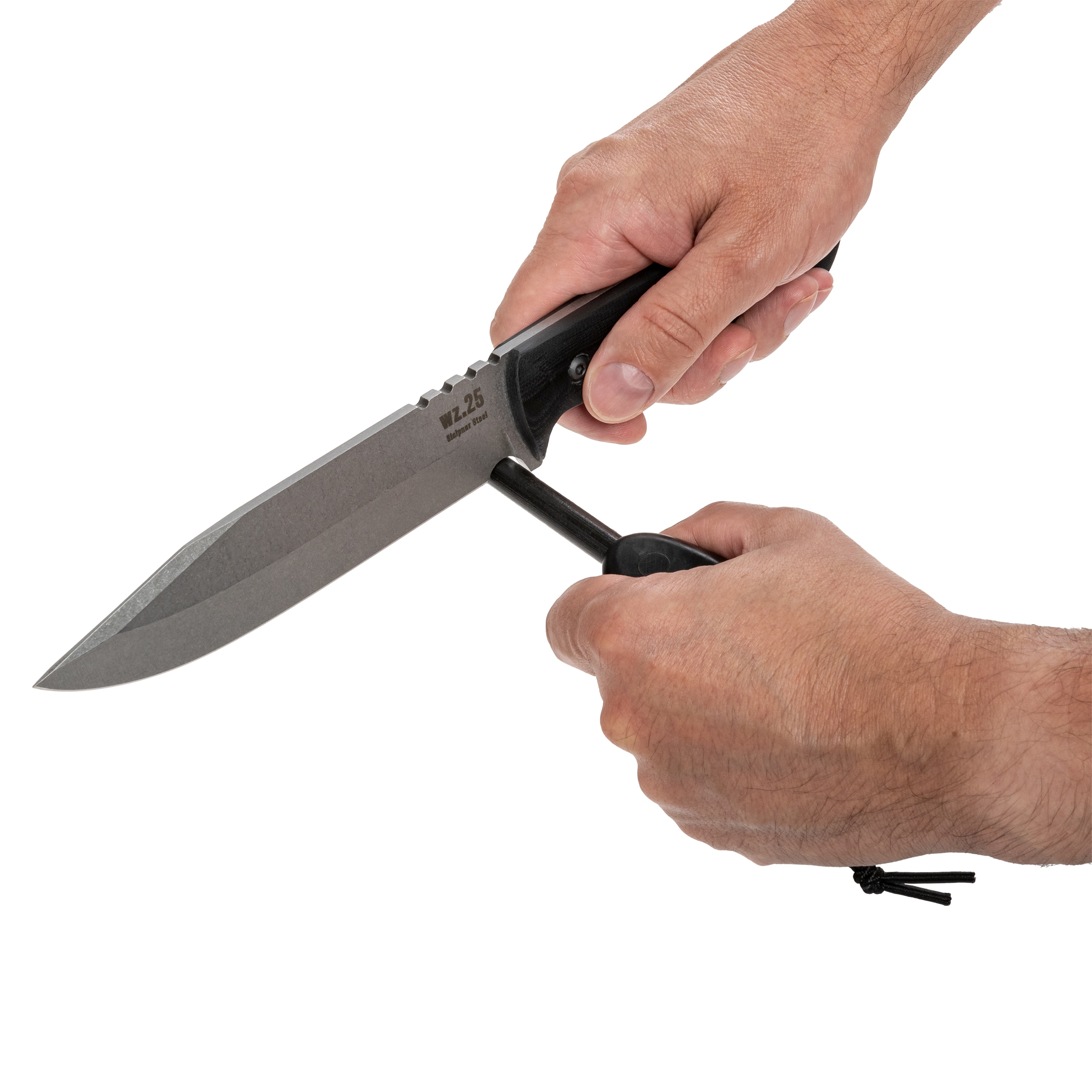 Za-Pas WZ.25 Grom Plus Kydex Stonewashed Fixed Blade Knife - black