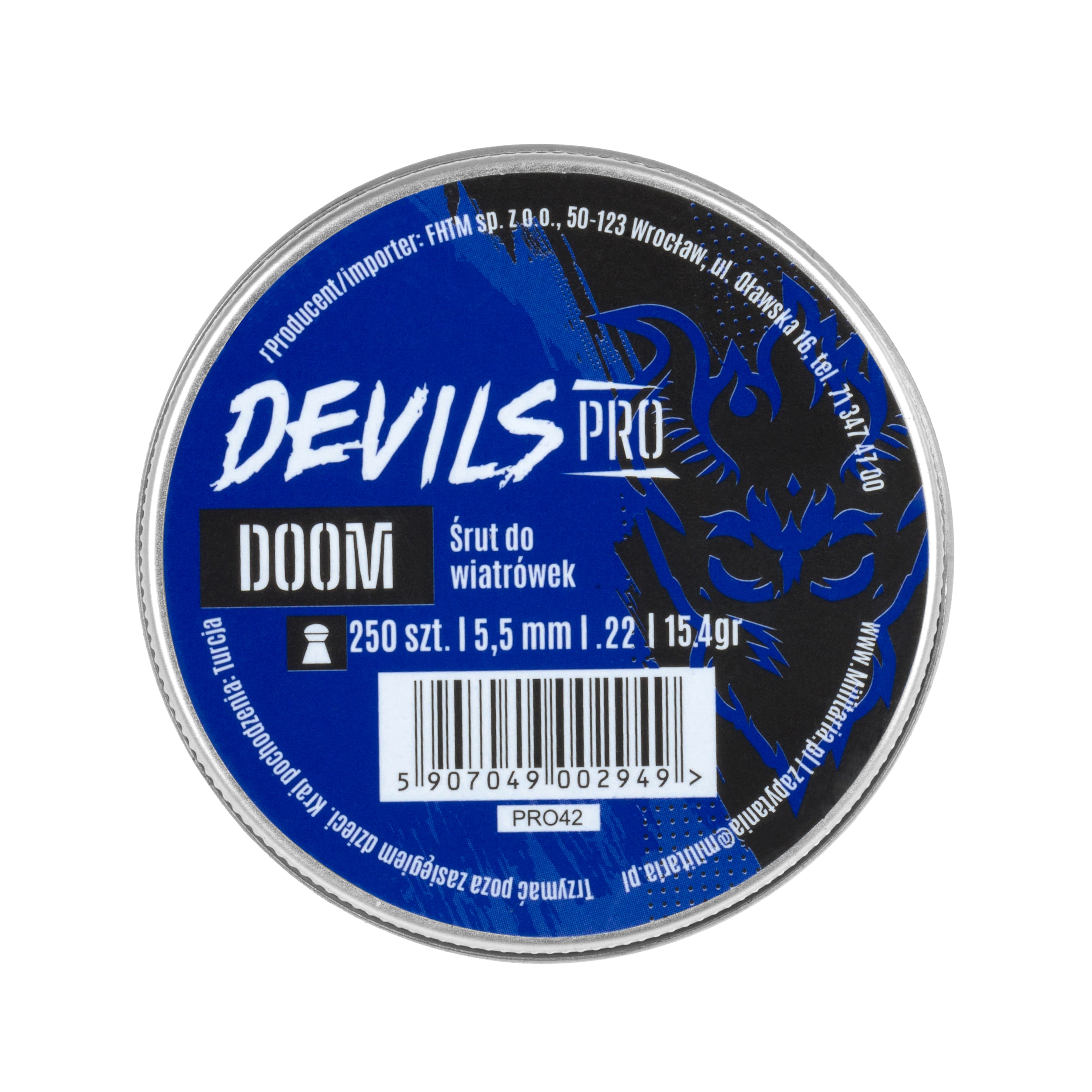 Śrut Devils Pro Doom 5,5 mm 15,43 gr - 250 szt.