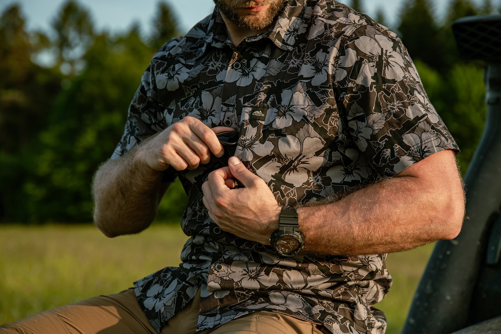 Koszula Helikon Tactical Hawaiian Short Sleeve - Dark Ops