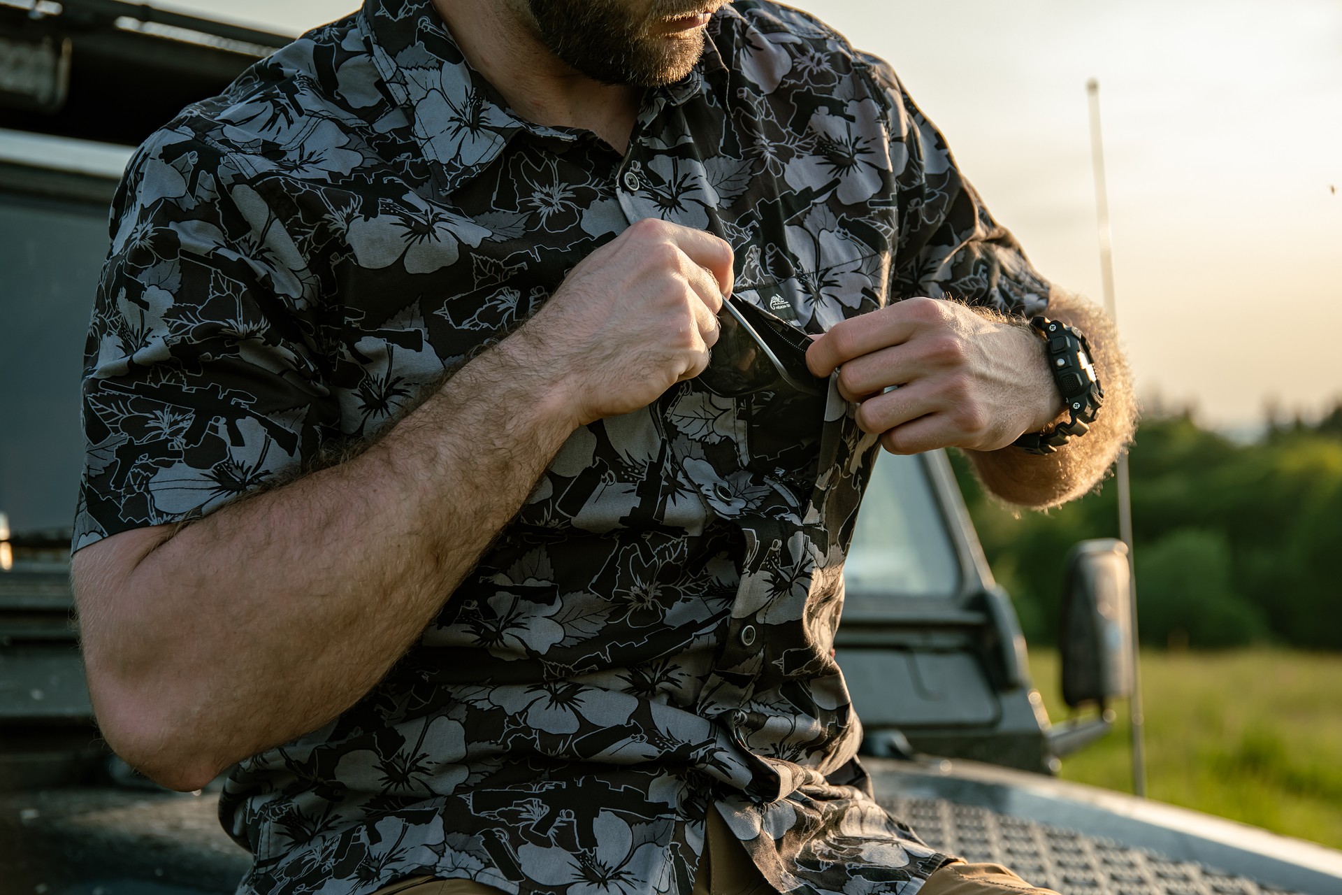 Koszula Helikon Tactical Hawaiian Short Sleeve - Dark Ops