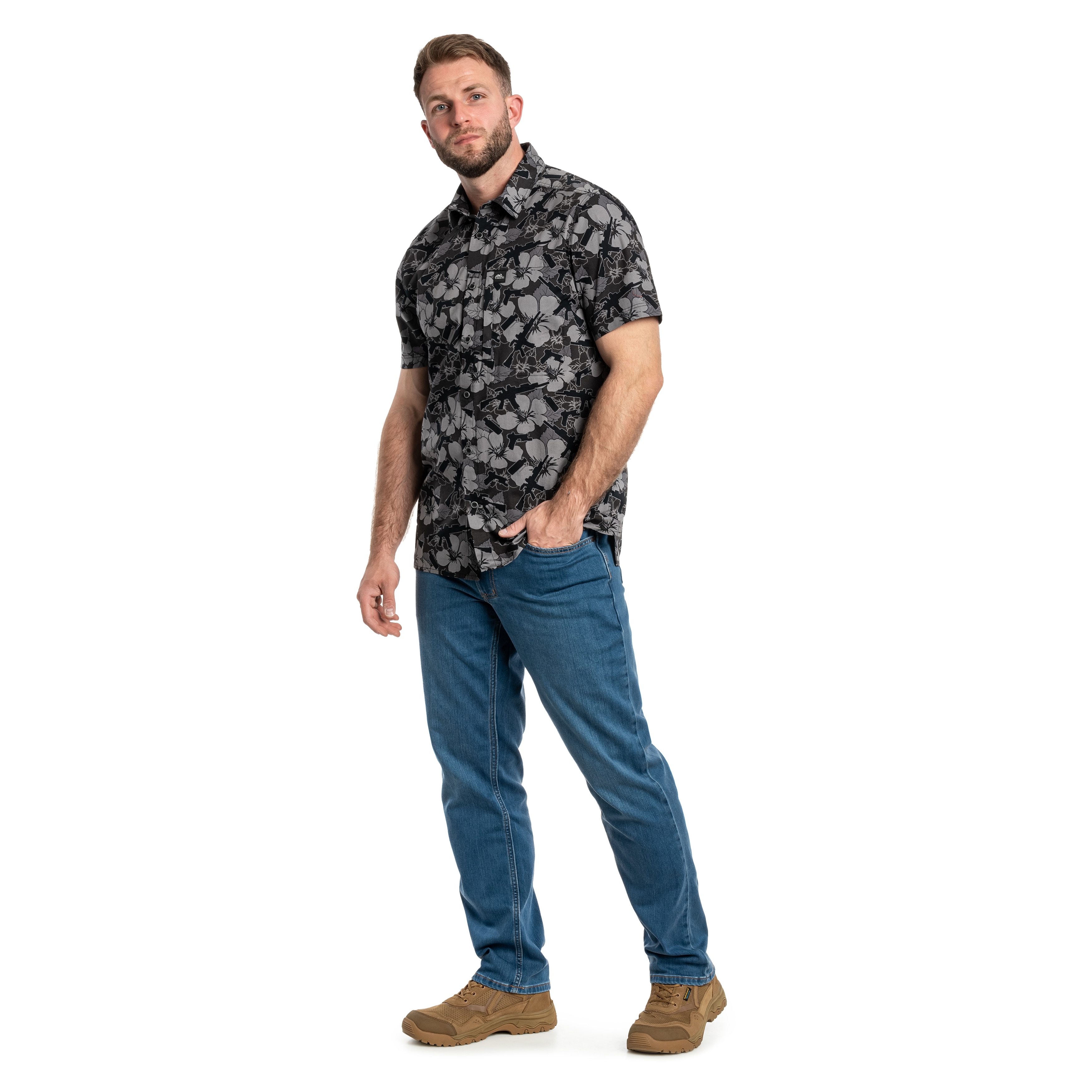 Сорочка Helikon-Tex Tactical Hawaiian Short Sleeve - Dark Ops