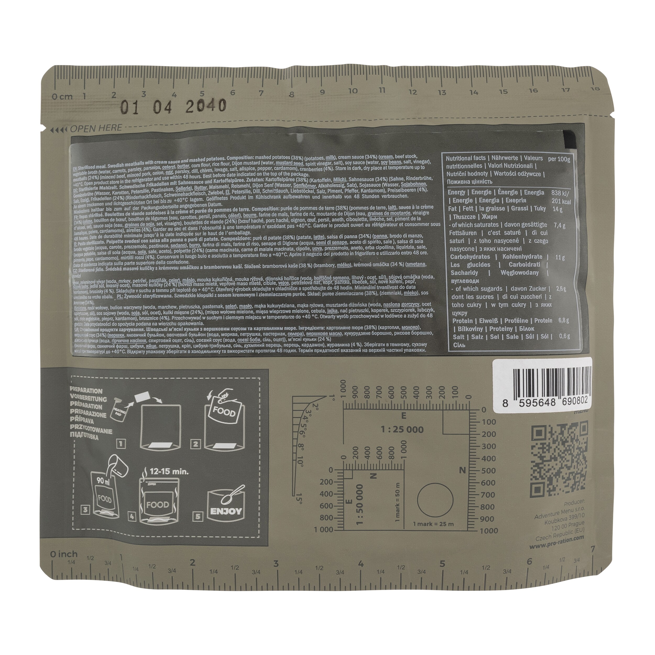Danie gotowe Pro Ration Szwedzkie klopsiki z puree ziemniaczanym i sosem śmietanowym 400 g