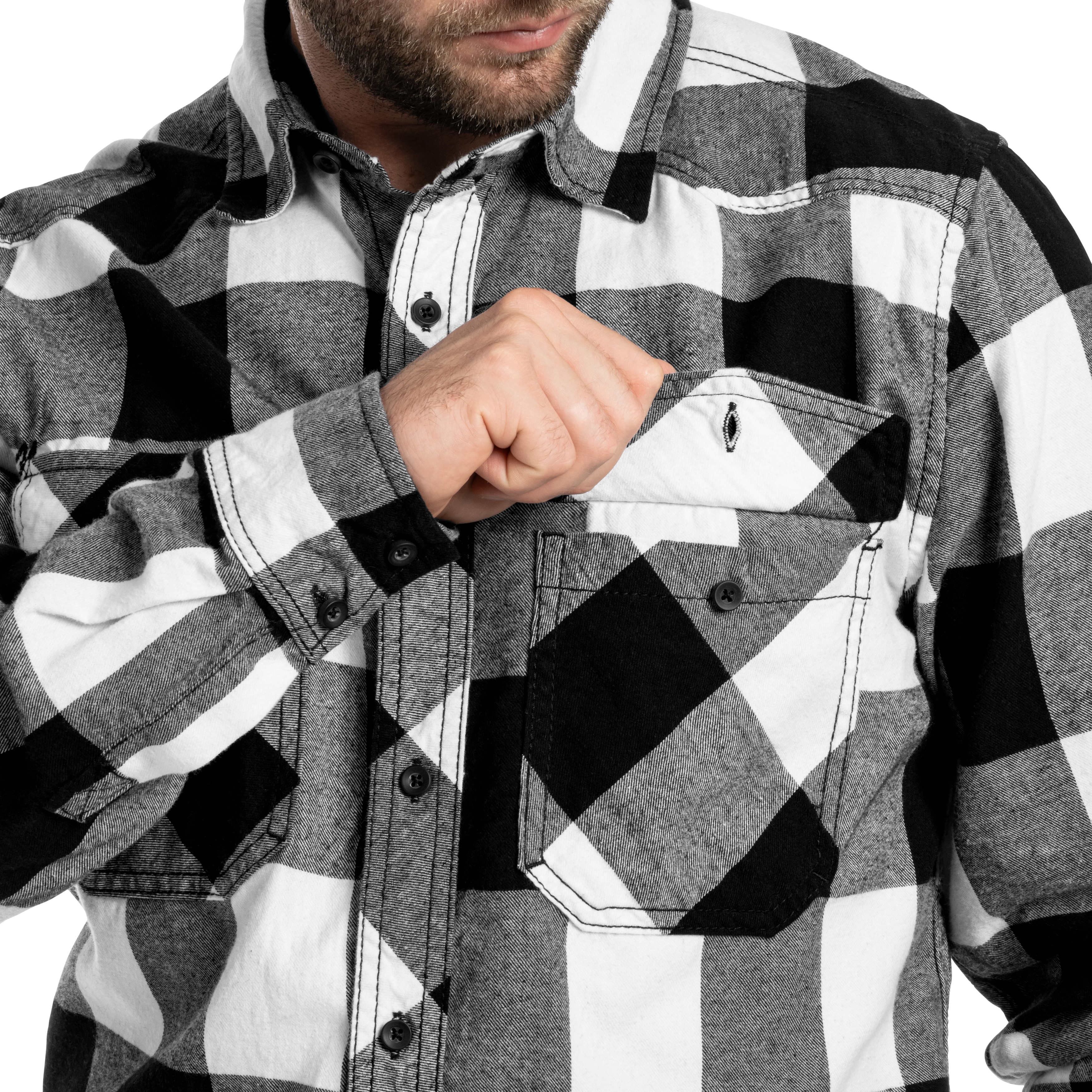 Сорочка Brandit Check Shirt - White/Black