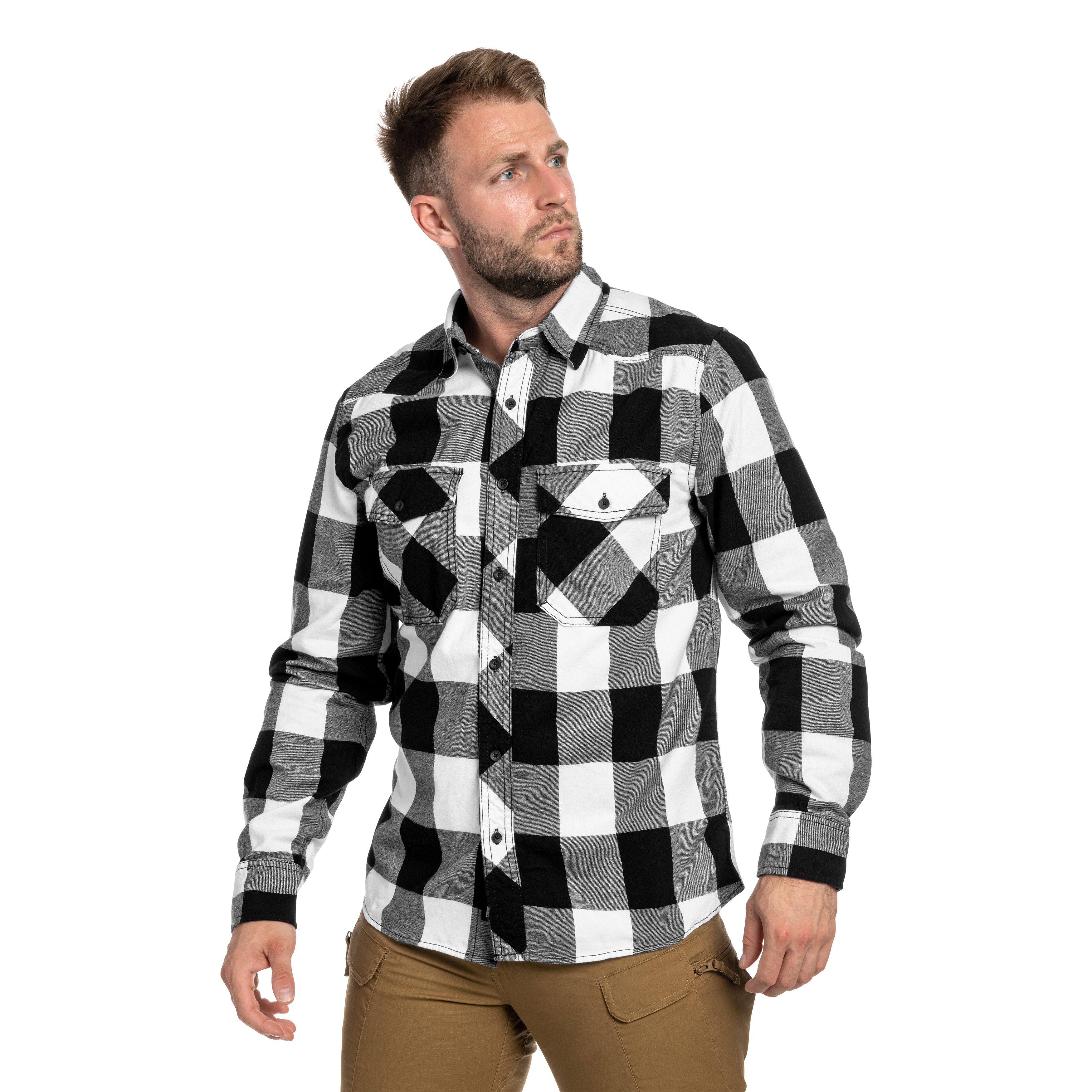 Сорочка Brandit Check Shirt - White/Black