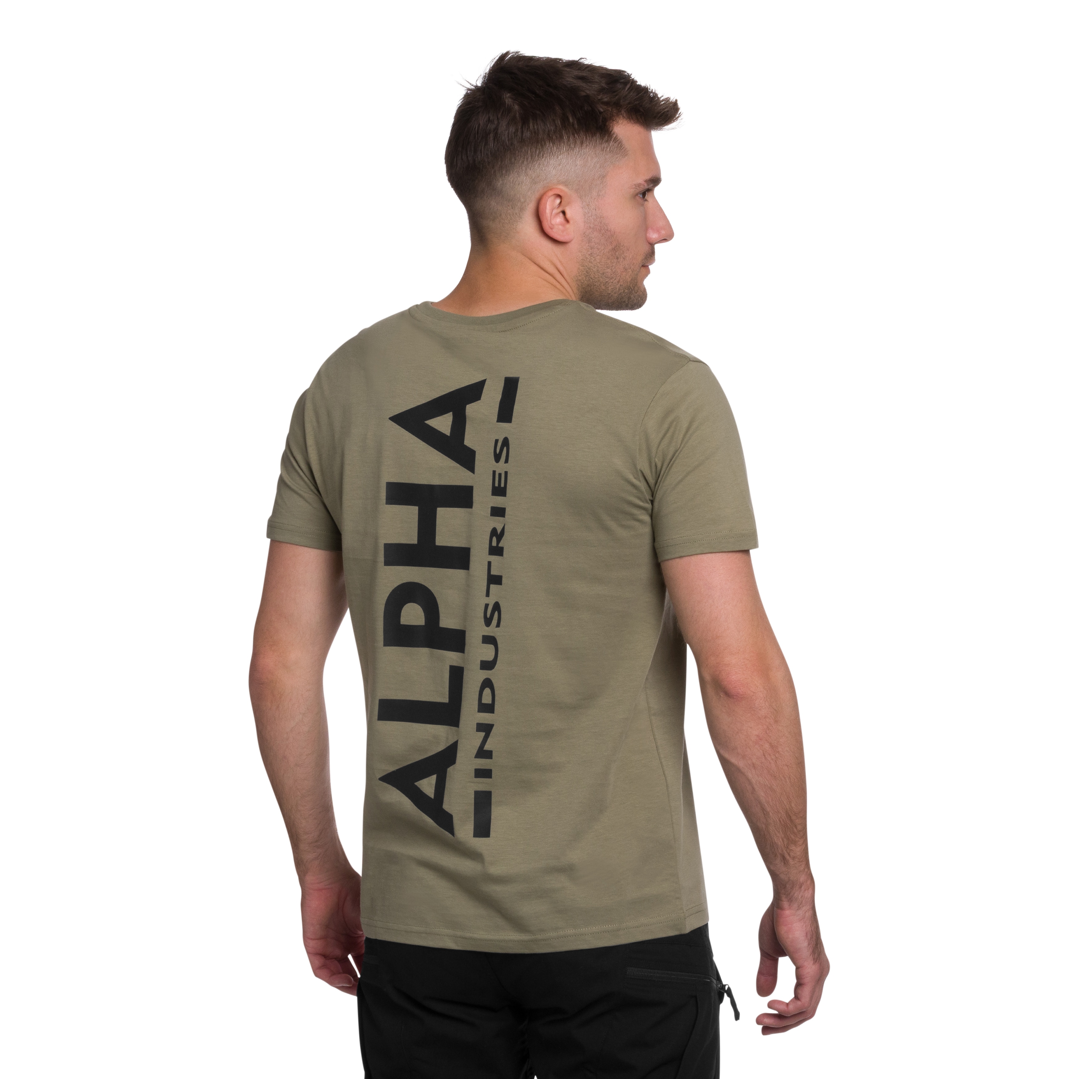 Koszulka T-Shirt Alpha Industries Backprint - Olive/Black