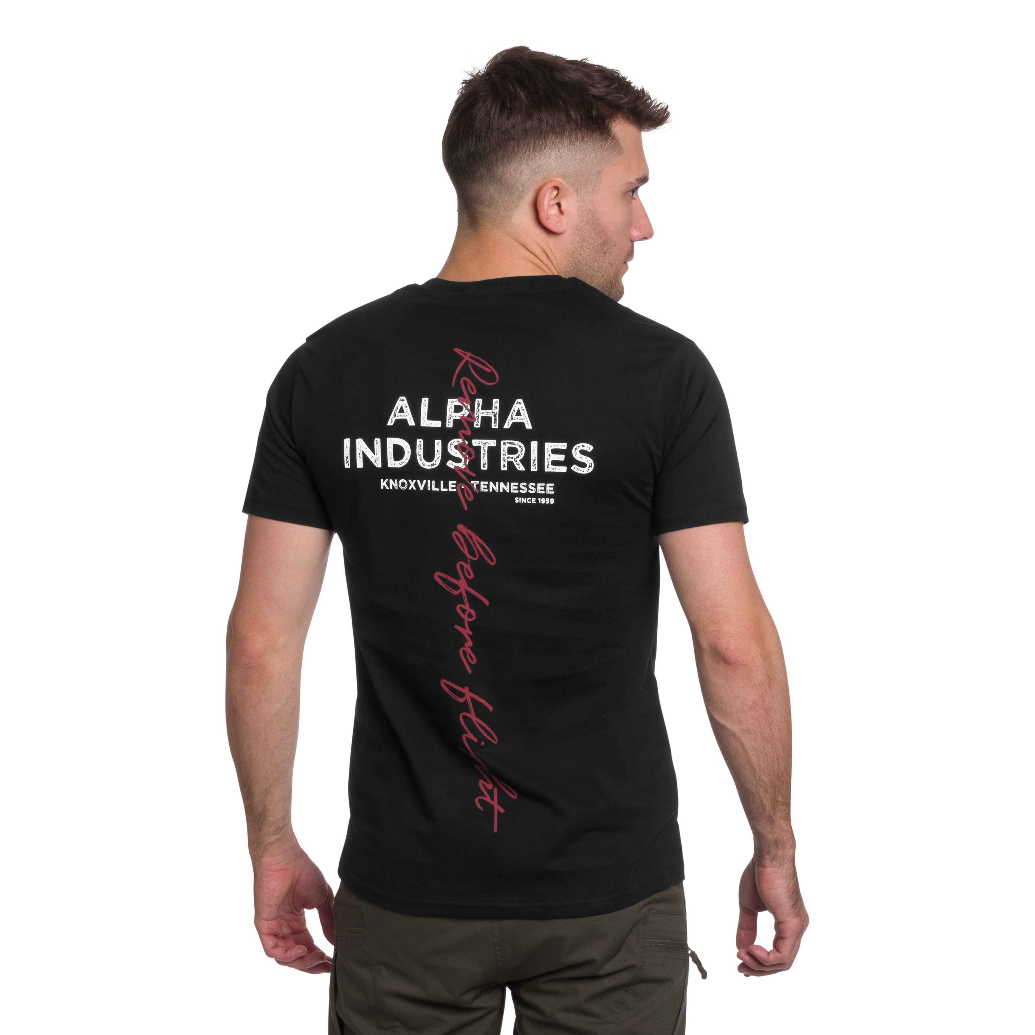 Koszulka T-shirt Alpha Industries Signature Back Print - Black