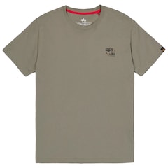 Koszulka T-shirt Alpha Industries Camo Logo Puff Print Back Print - Olive