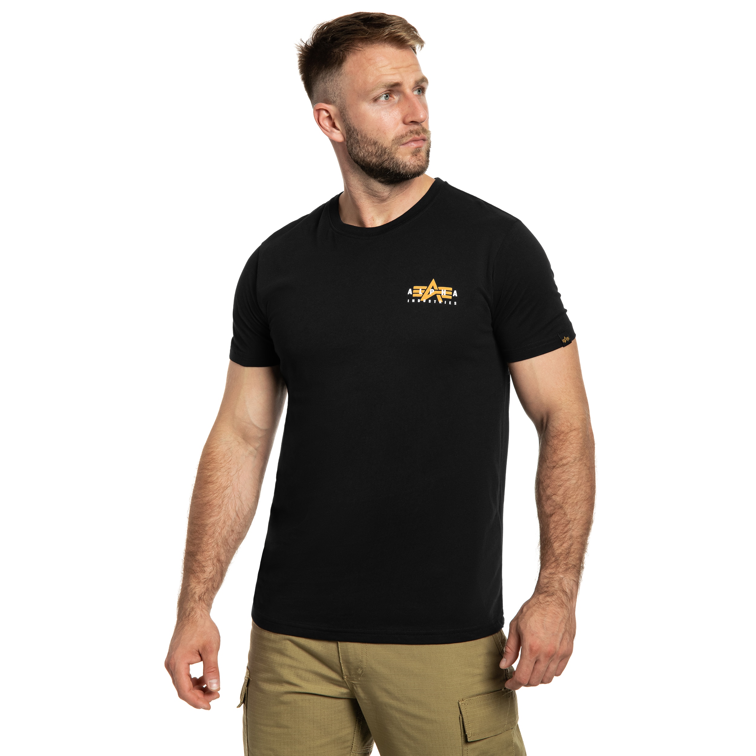 Koszulka T-shirt Alpha Industries Puff Print Logo Back Print - Black