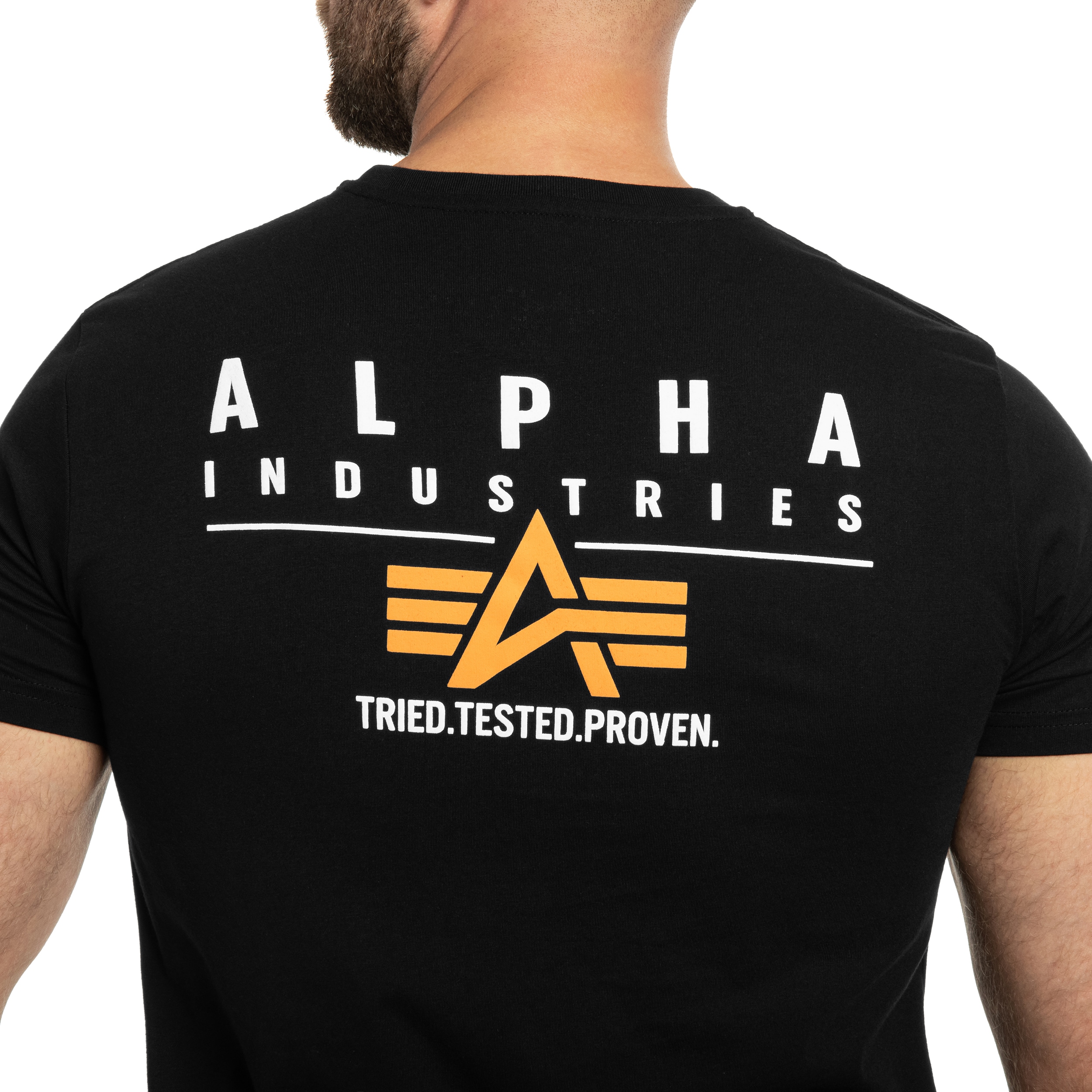 Koszulka T-shirt Alpha Industries Puff Print Logo Back Print - Black