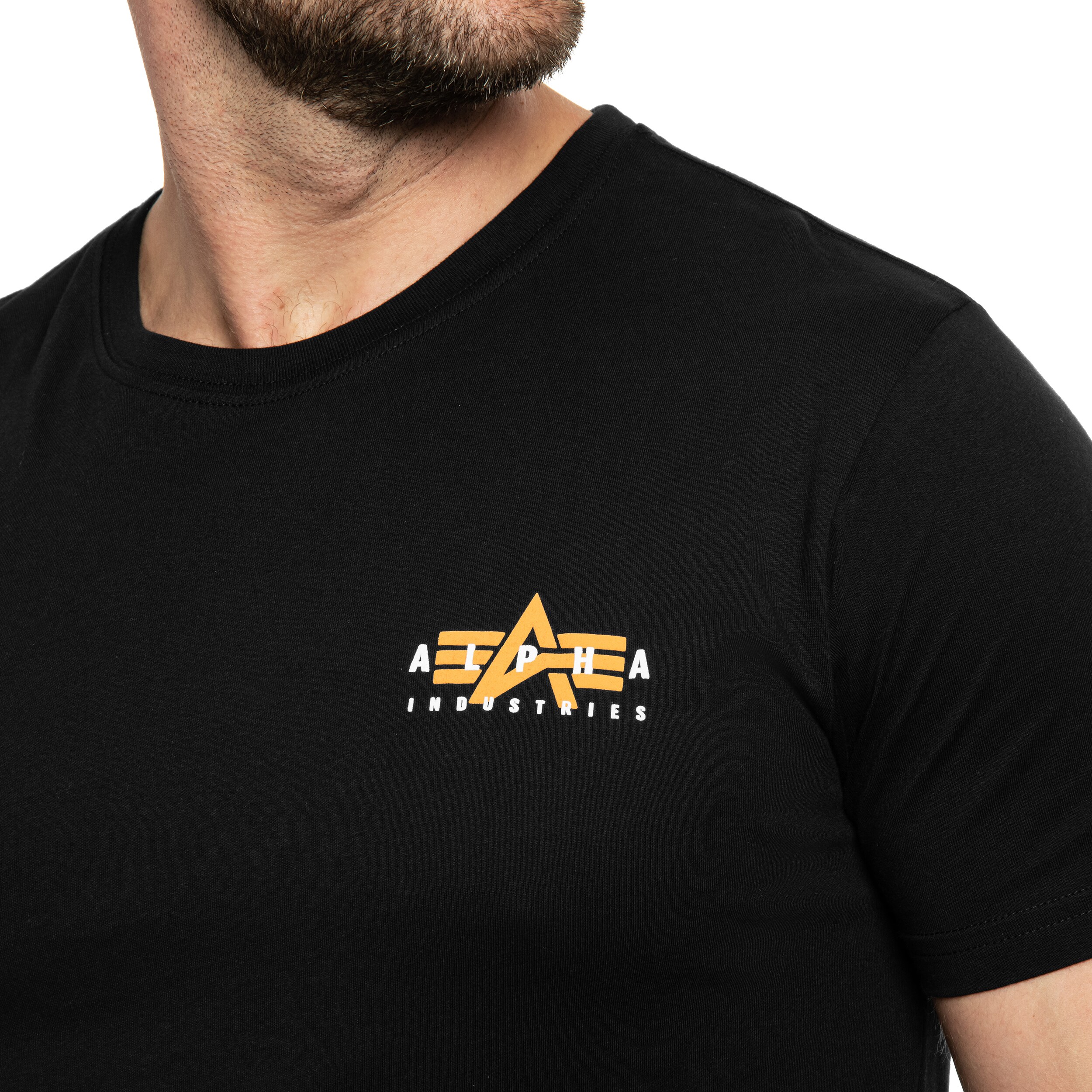 Koszulka T-shirt Alpha Industries Puff Print Logo Back Print - Black