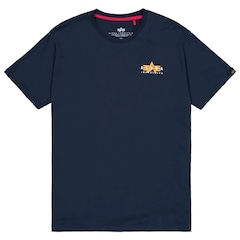 Koszulka T-shirt Alpha Industries Puff Print Logo Back Print - Rep Blue