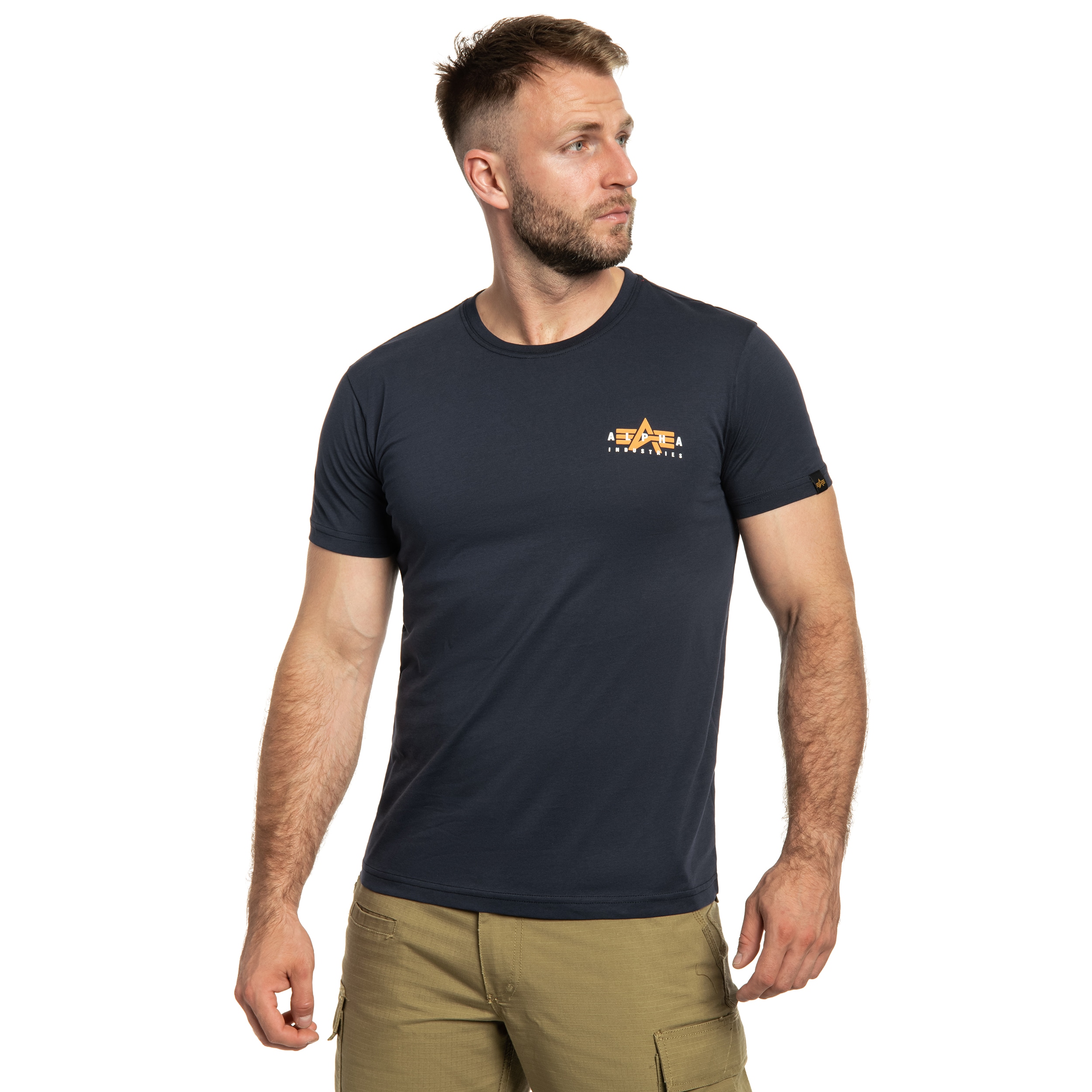 Koszulka T-shirt Alpha Industries Puff Print Logo Back Print - Rep Blue