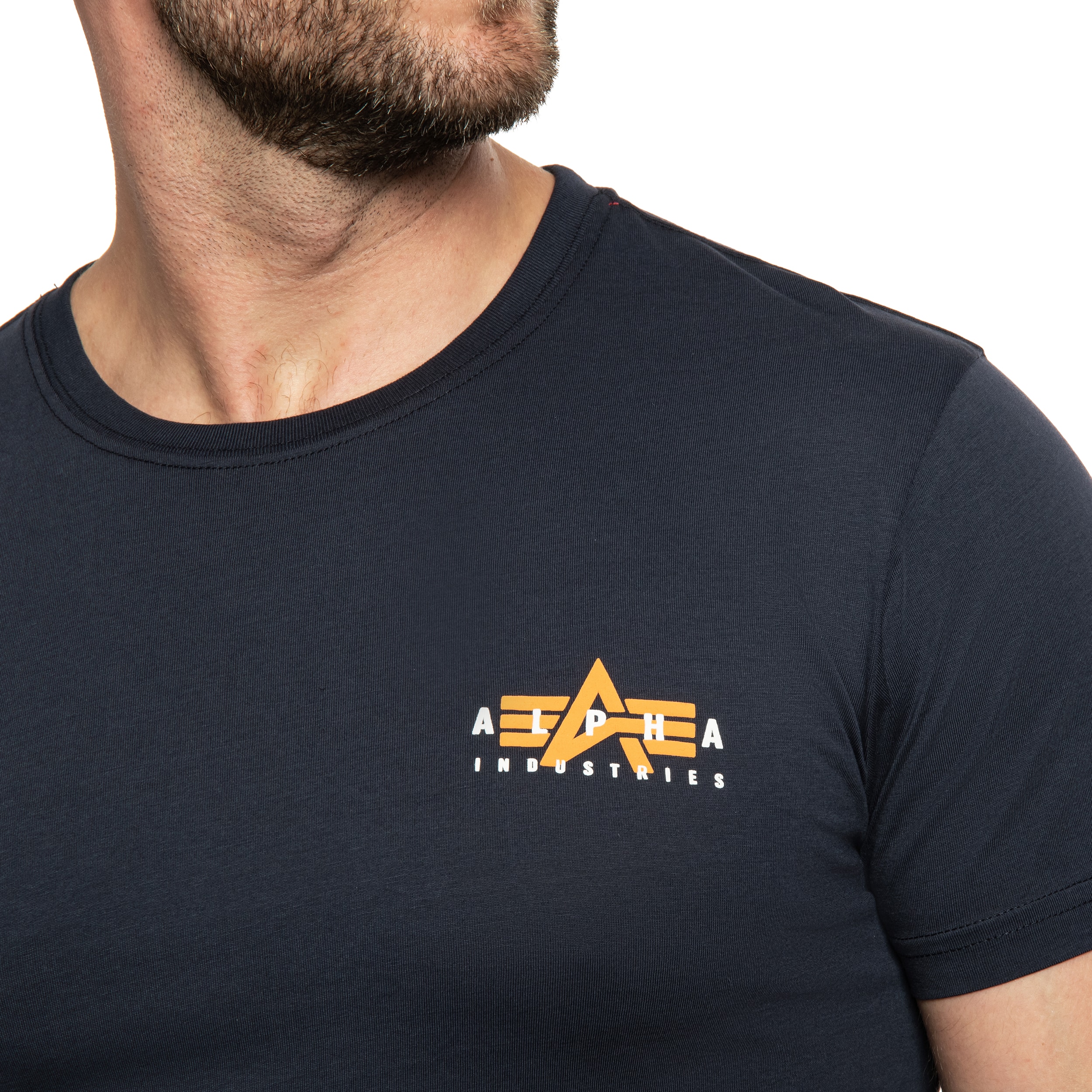 Koszulka T-shirt Alpha Industries Puff Print Logo Back Print - Rep Blue