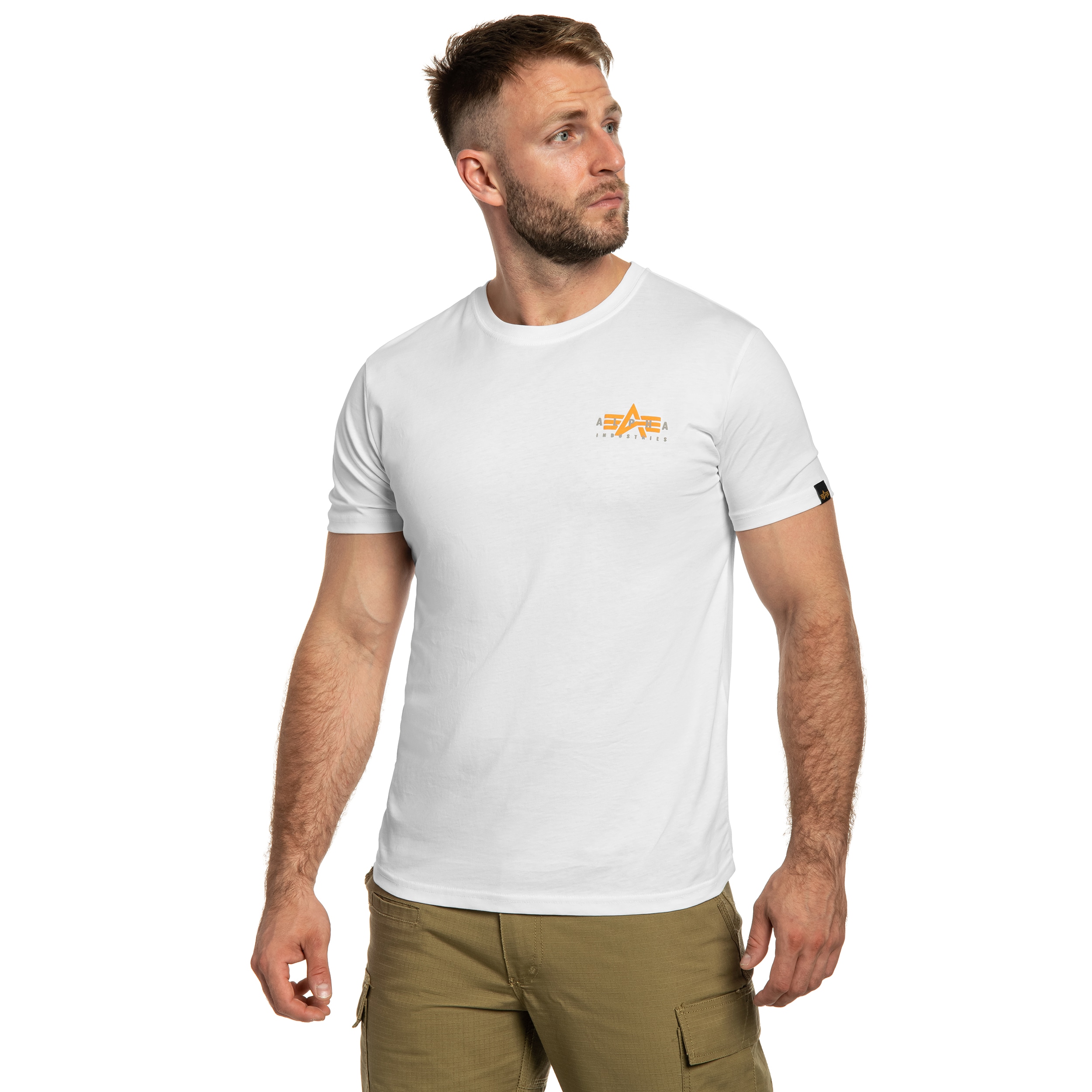 Koszulka T-shirt Alpha Industries Puff Print Logo Back Print - White