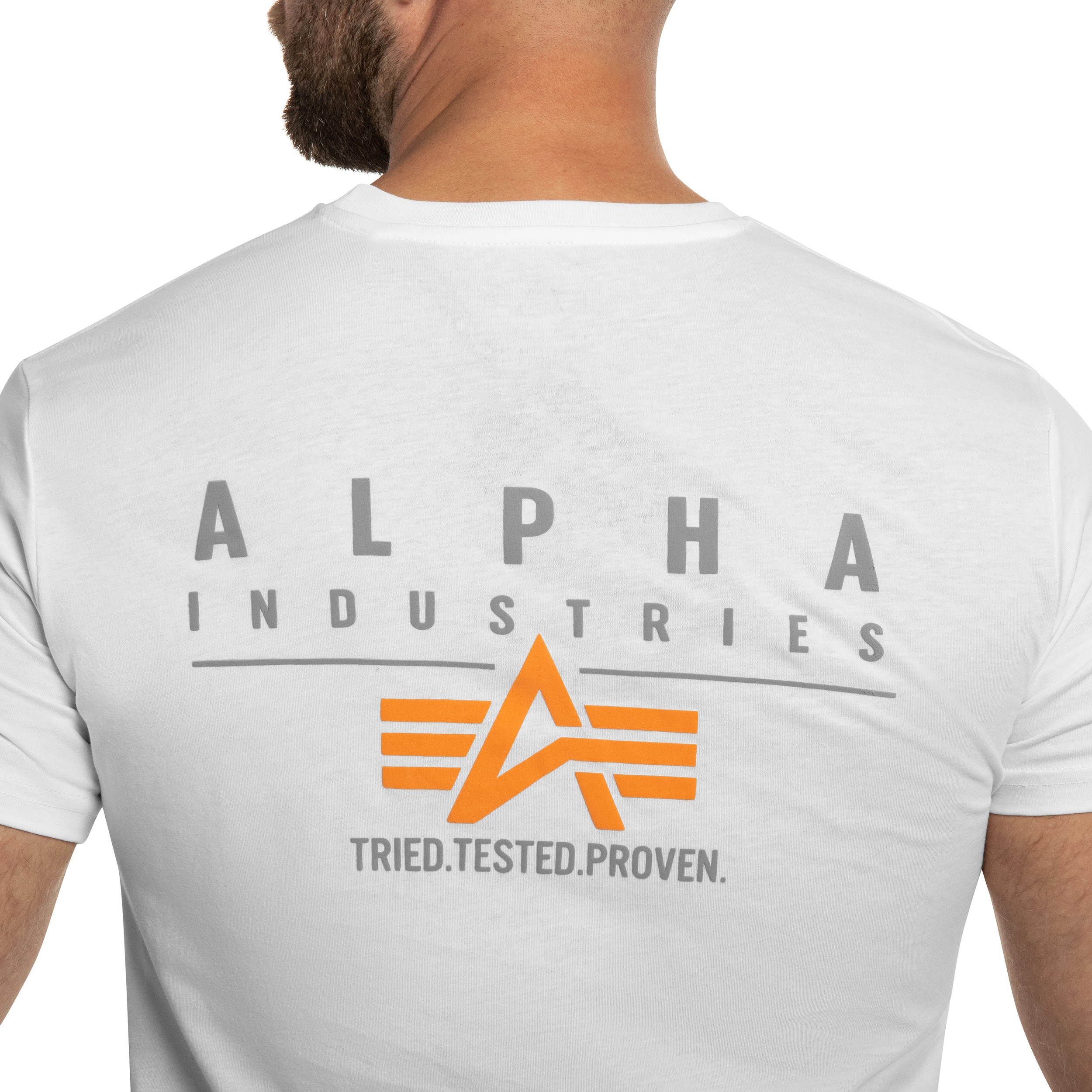 Koszulka T-shirt Alpha Industries Puff Print Logo Back Print - White