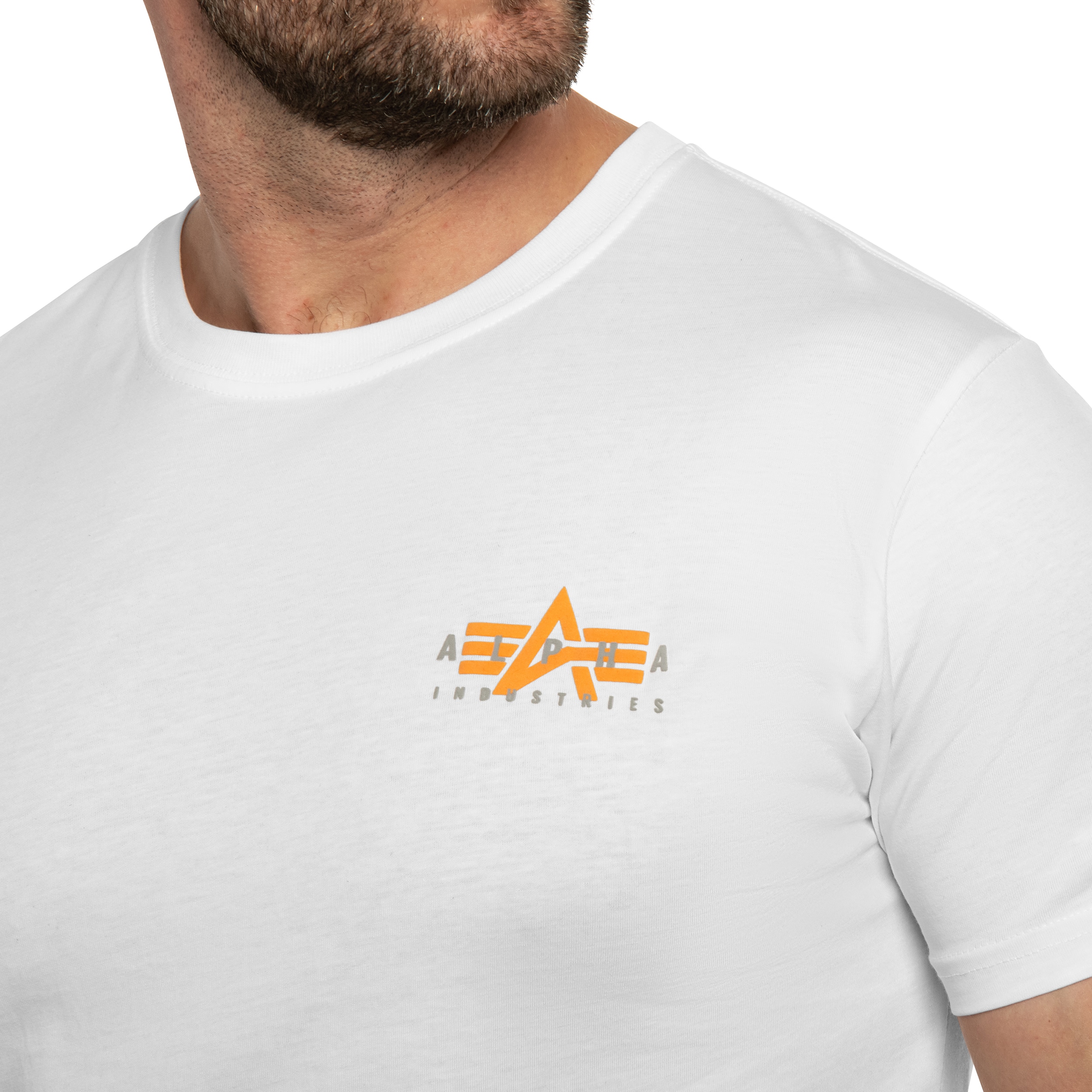 Koszulka T-shirt Alpha Industries Puff Print Logo Back Print - White