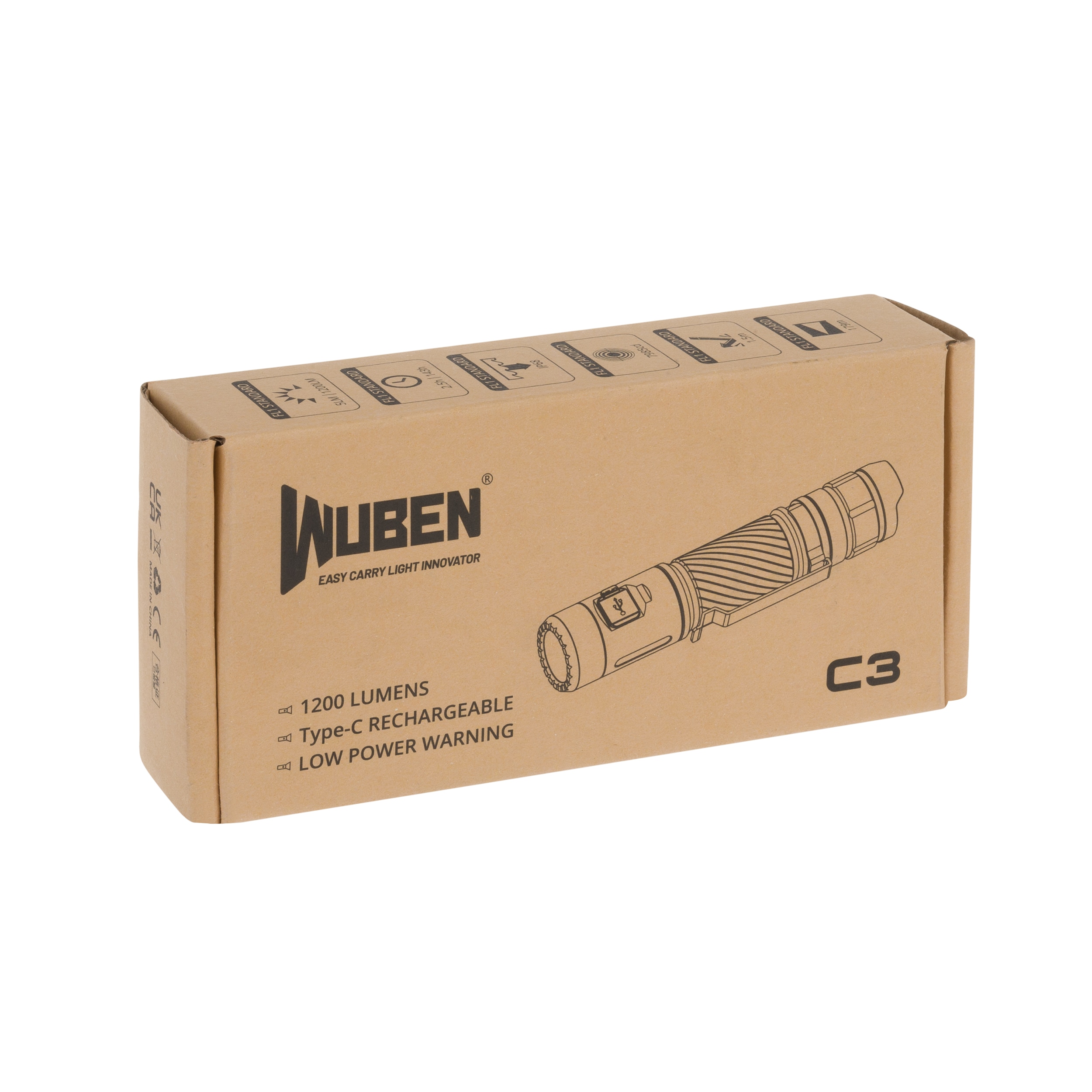 Wuben C3 Army Green Flashlight - 1200 lumens