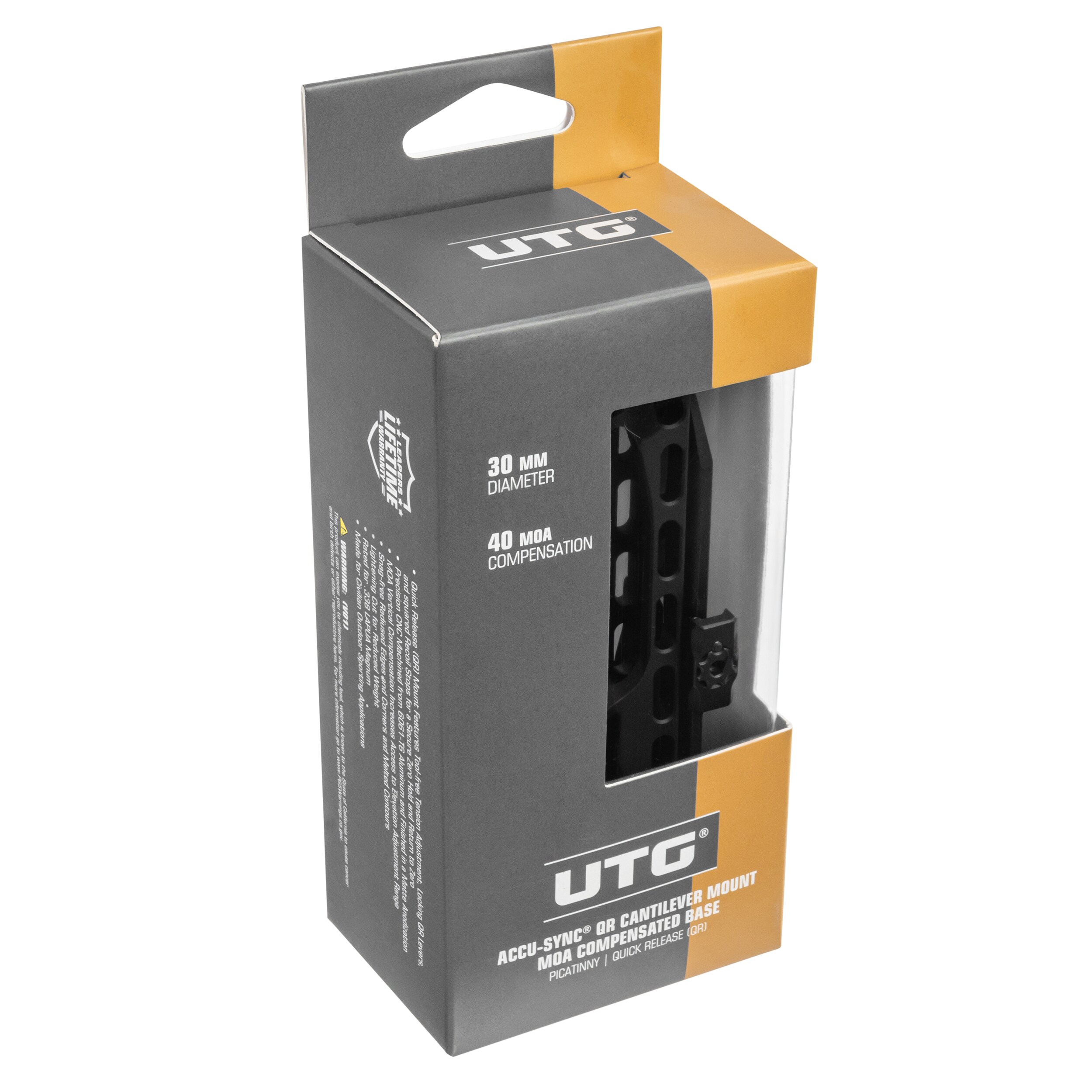Montaż UTG jednoczęściowy Accu-Sync High Profile 30 mm Picatinny Offset 70 mm 40 MOA - Black